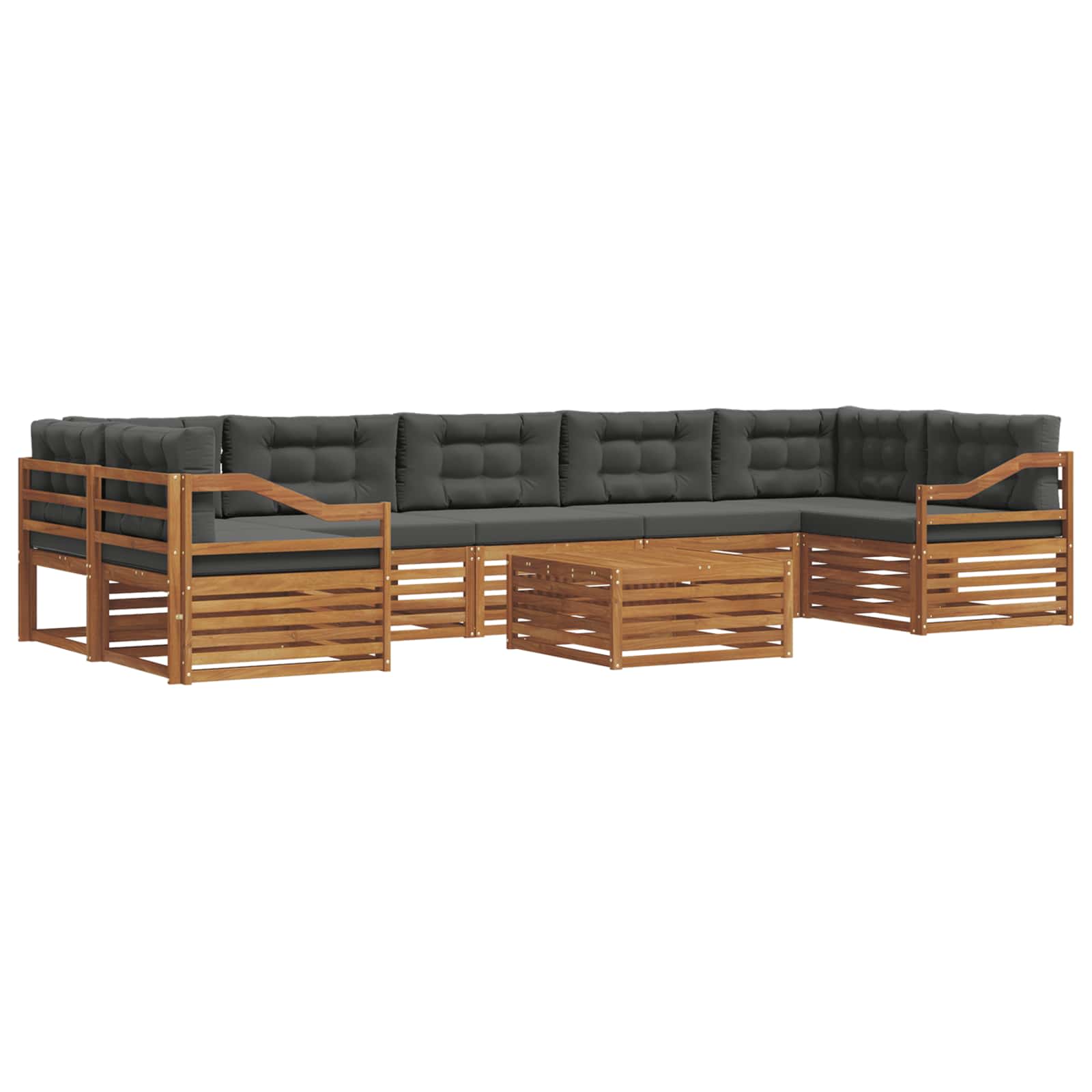 Outdoor-Sofagarnitur 8 stk. Natur und Anthrazit