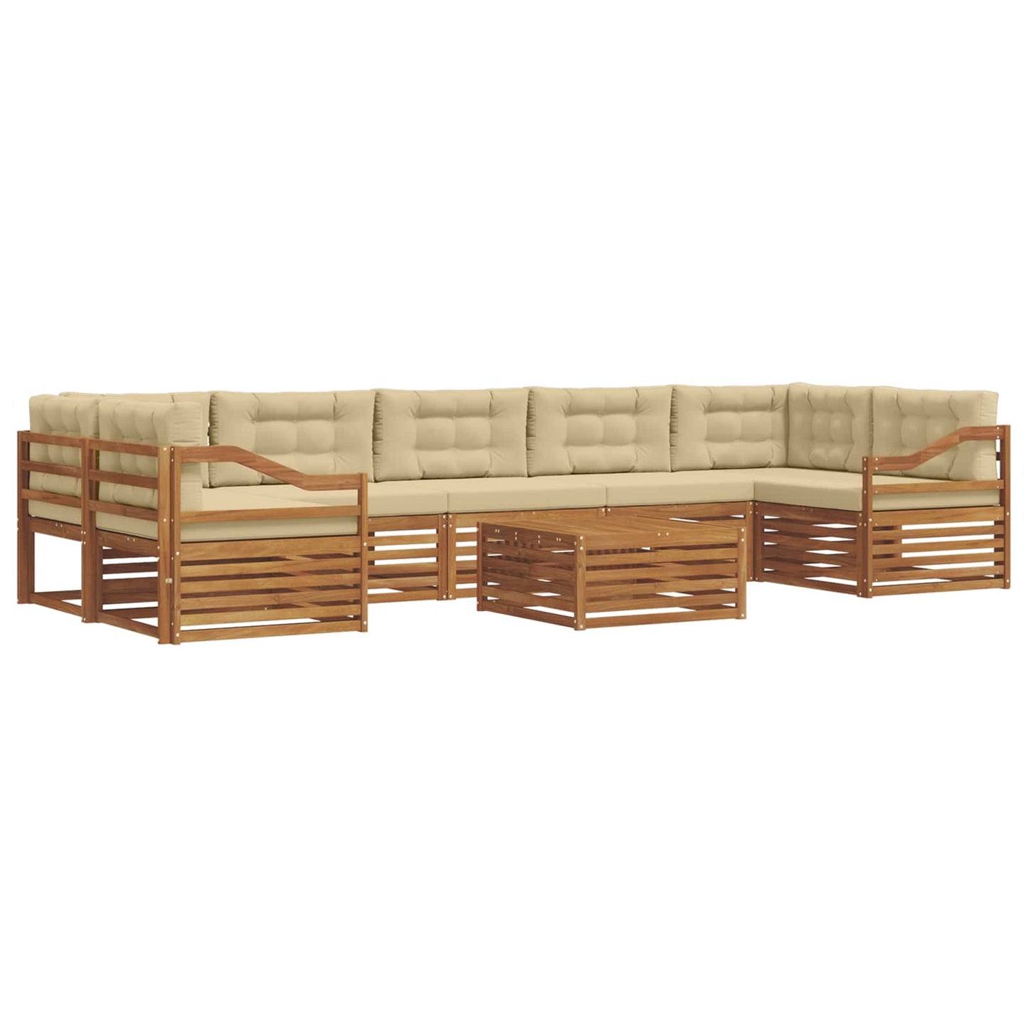 Outdoor-Sofagarnitur 8 stk. Natur und Beige