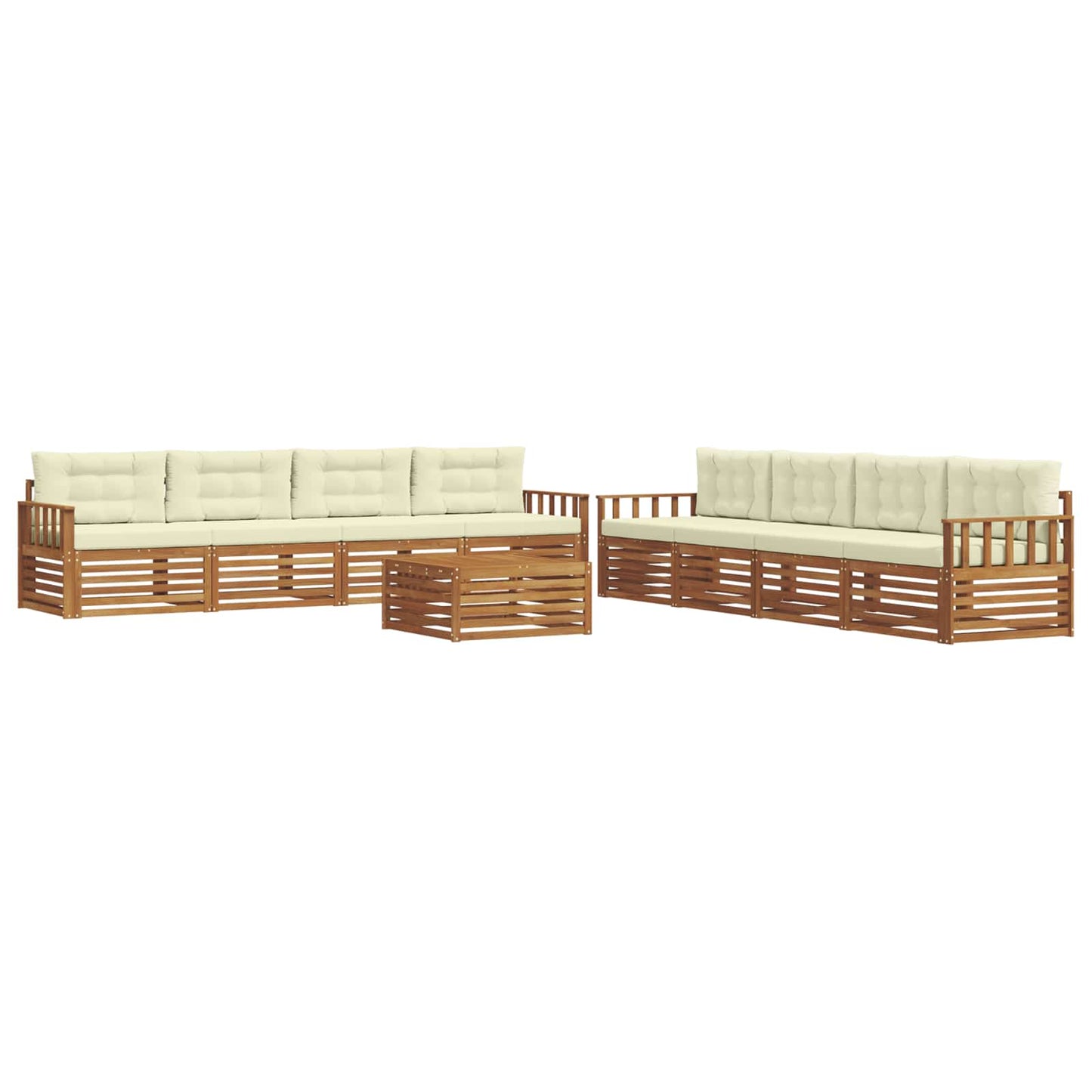 Outdoor-Sofagarnitur 9 stk. Natur und Creme