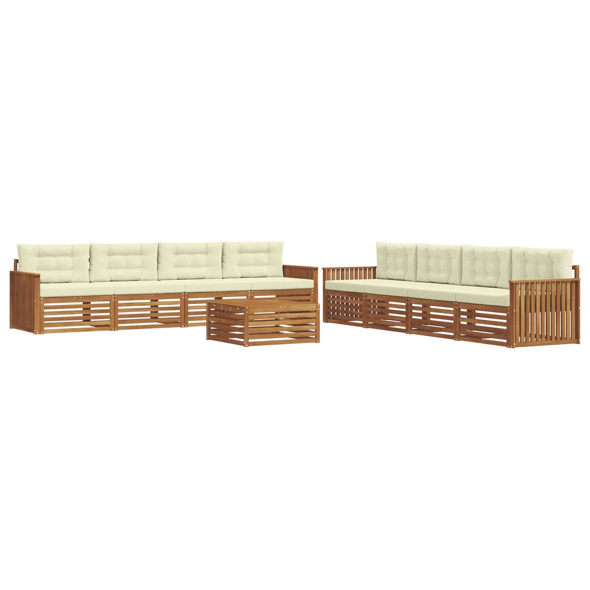 Outdoor-Sofagarnitur 9 stk. Natur und Creme