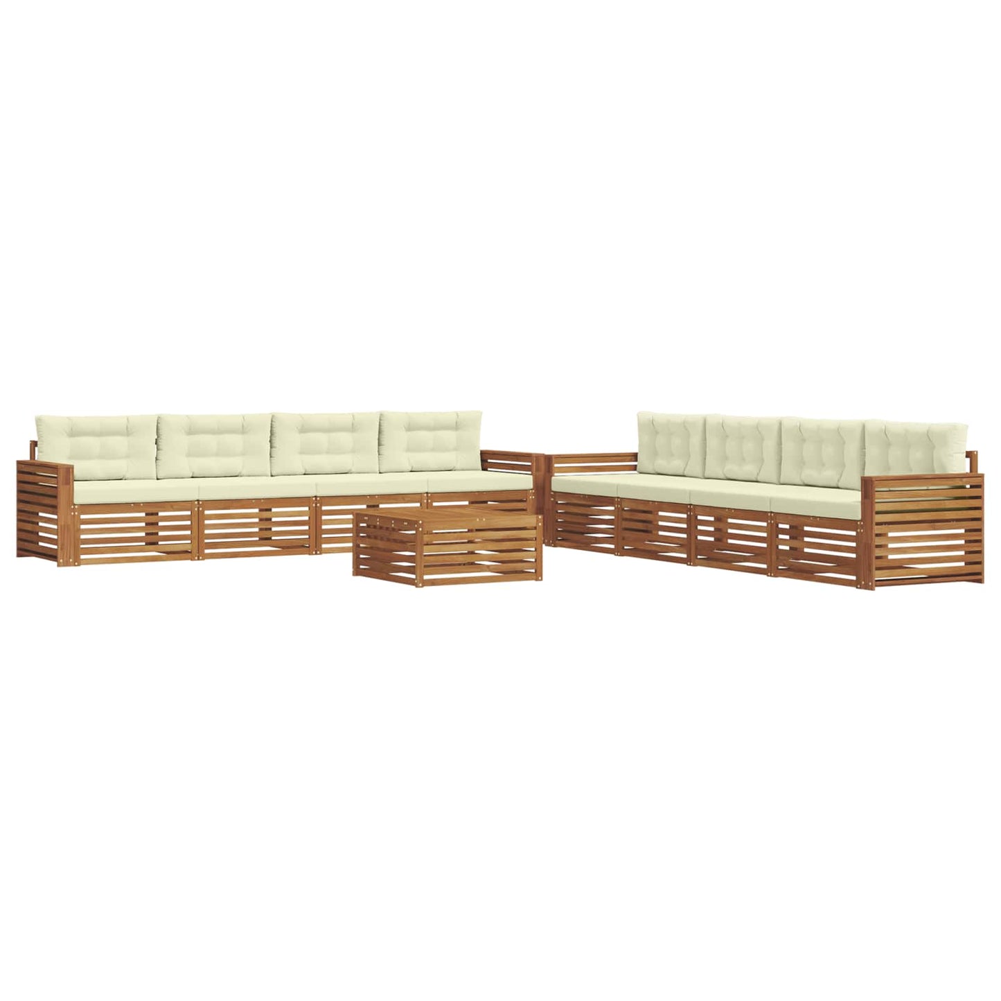Outdoor-Sofagarnitur 9 stk. Natur und Creme