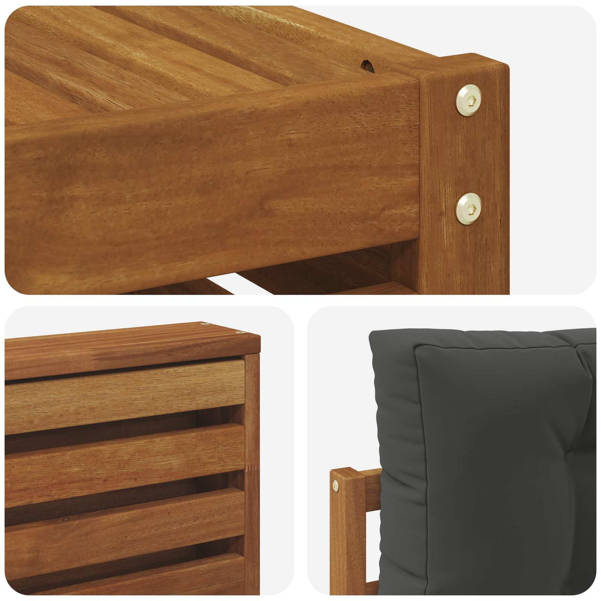 Outdoor-Sofagarnitur 9 stk. Natur und Anthrazit