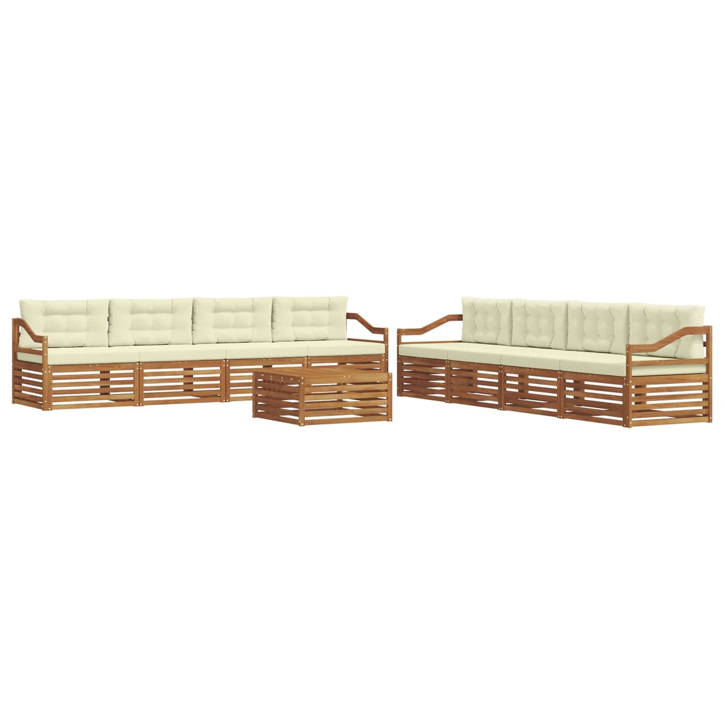 Outdoor-Sofagarnitur 9 stk. Natur und Creme