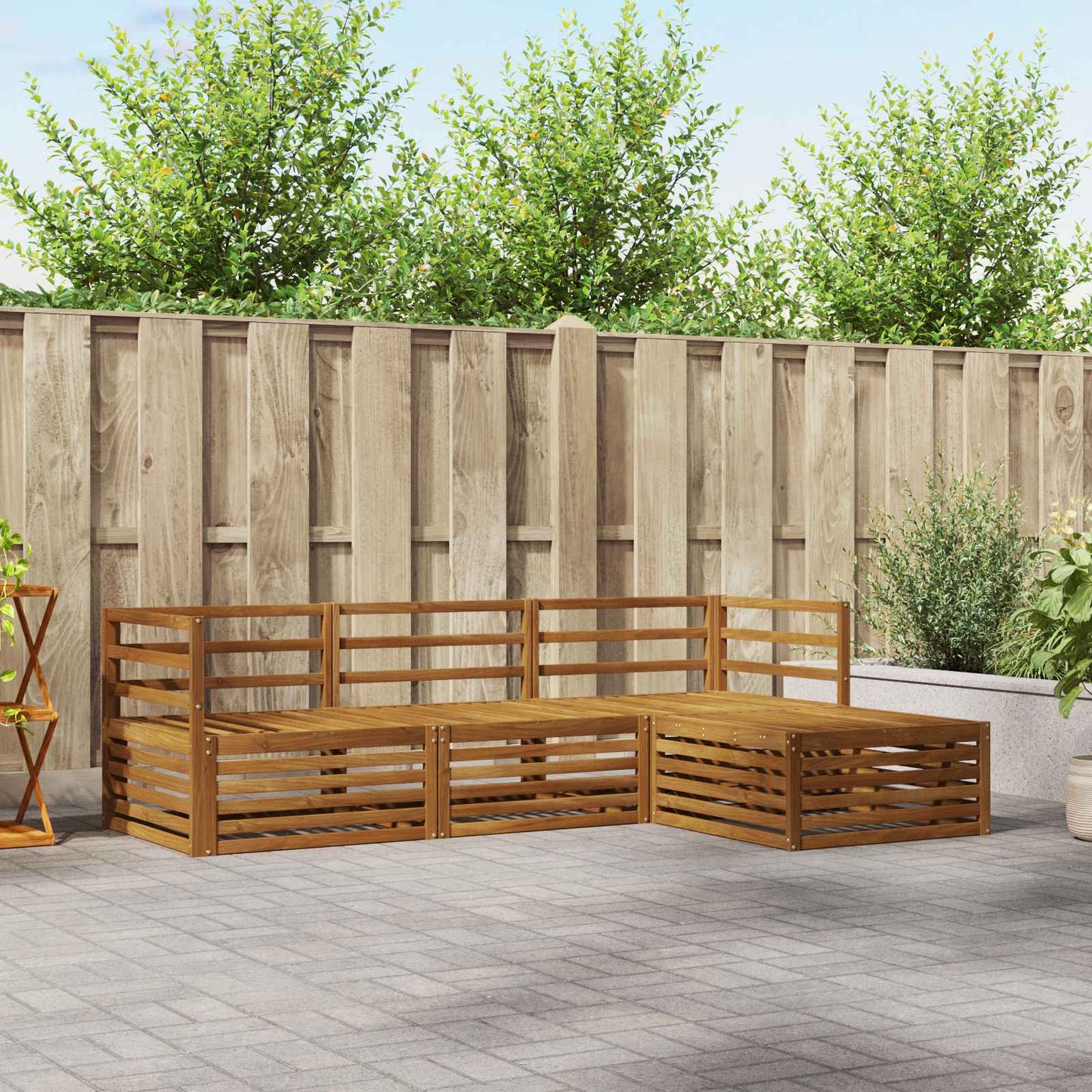 Outdoor-Sofagarnitur Natur 245,5 x 162,5 x 73 cm