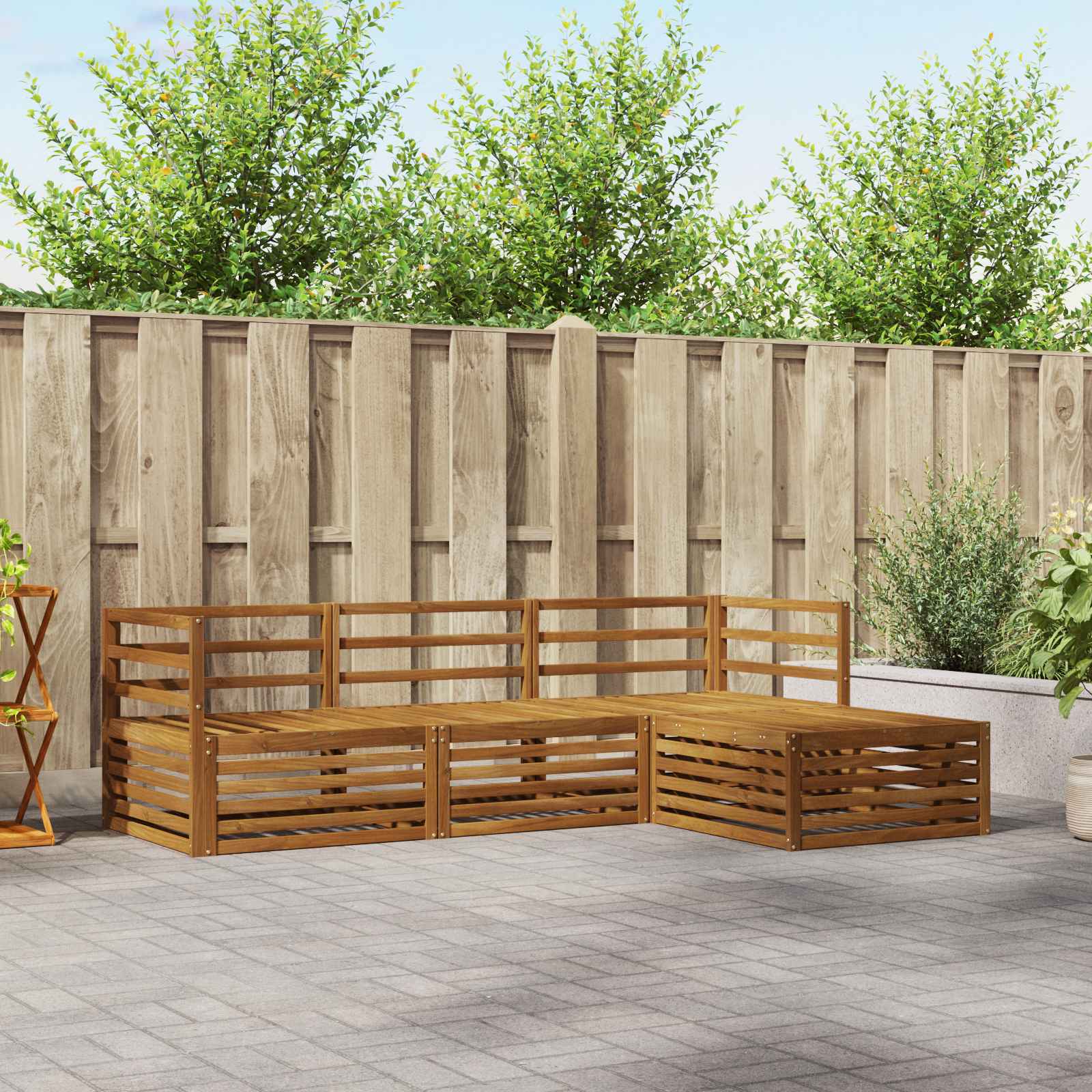 Outdoor-Sofagarnitur Natur 245,5 x 162,5 x 73 cm