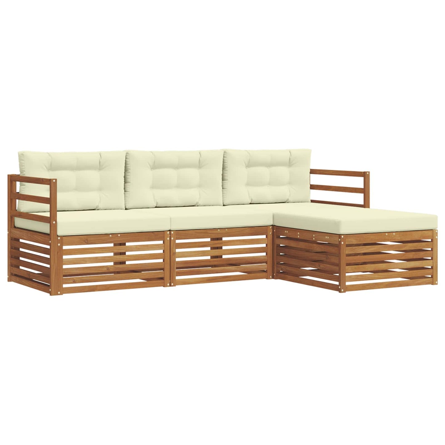Outdoor-Sofagarnitur Natur und Creme 245,5 x 162,5 x 73 cm