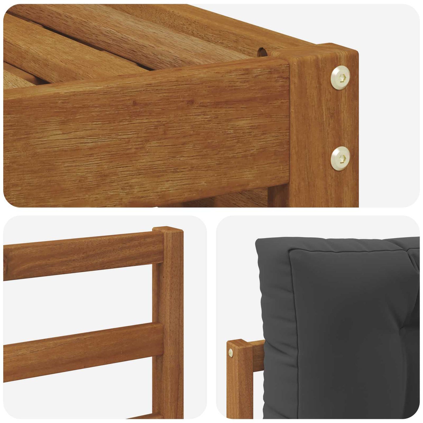 Outdoor-Sofagarnitur Natur und Anthrazit 245,5 x 162,5 x 73 cm