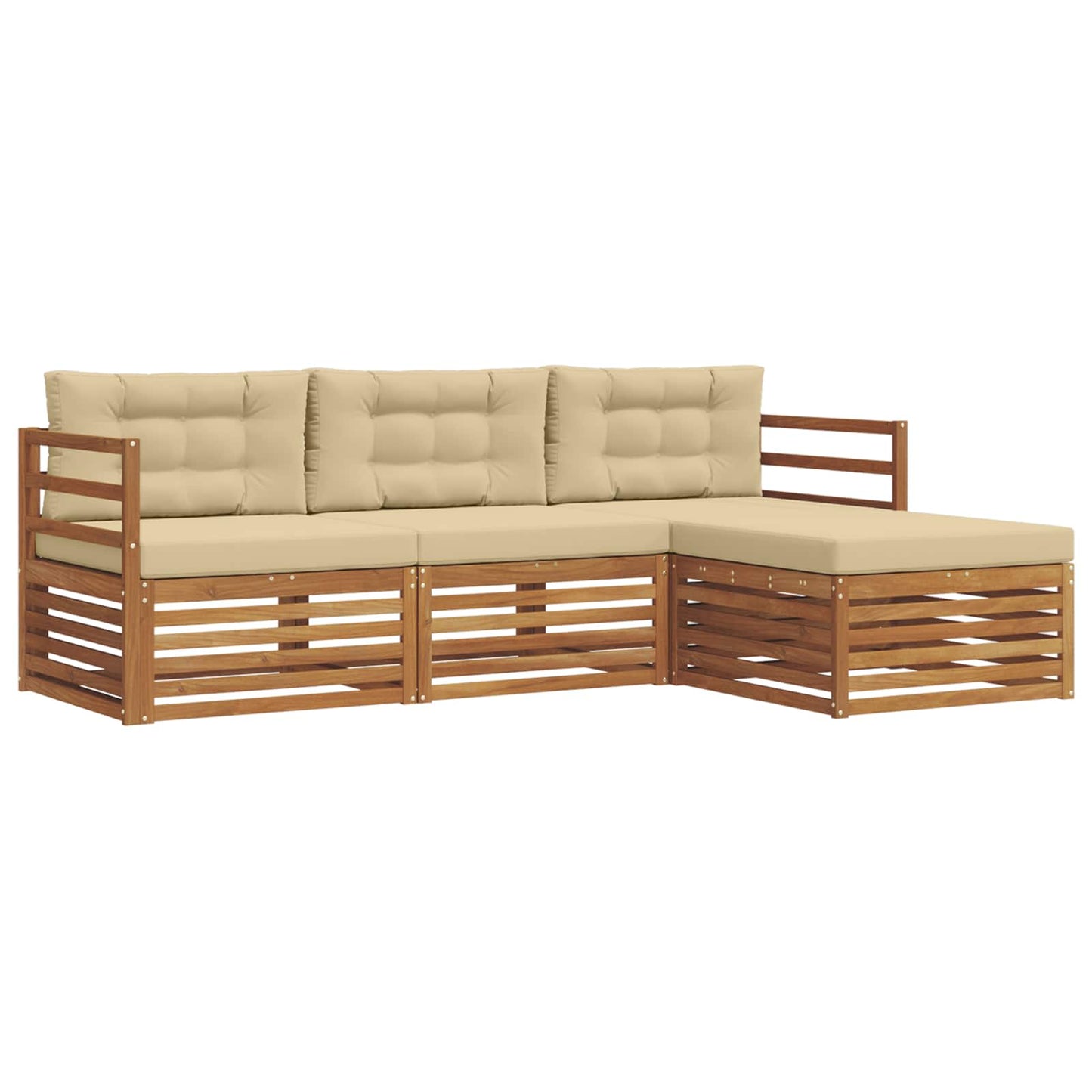Outdoor-Sofagarnitur Natur und Beige 245,5 x 162,5 x 73 cm