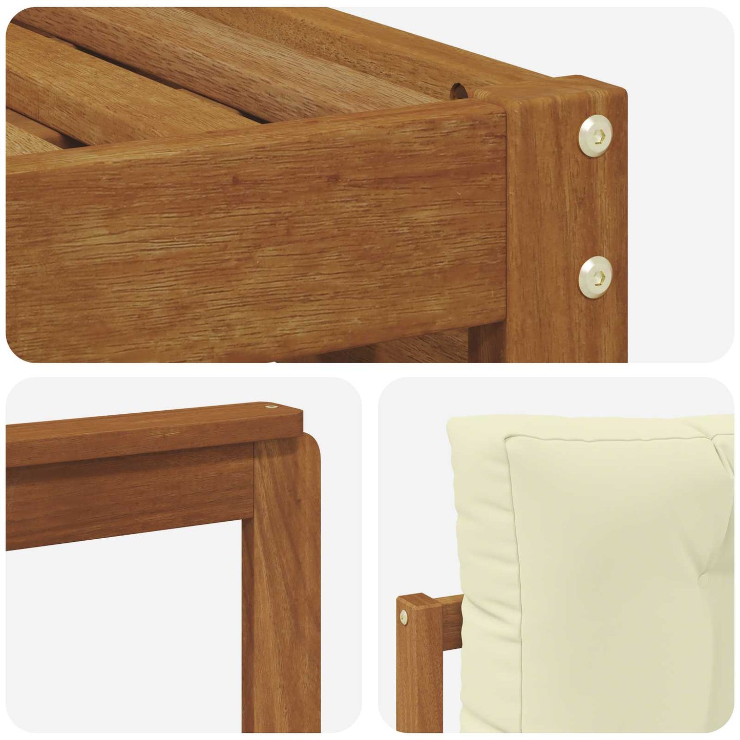 Outdoor-Sofagarnitur Natur und Creme 249,5 x 162,5 x 73 cm