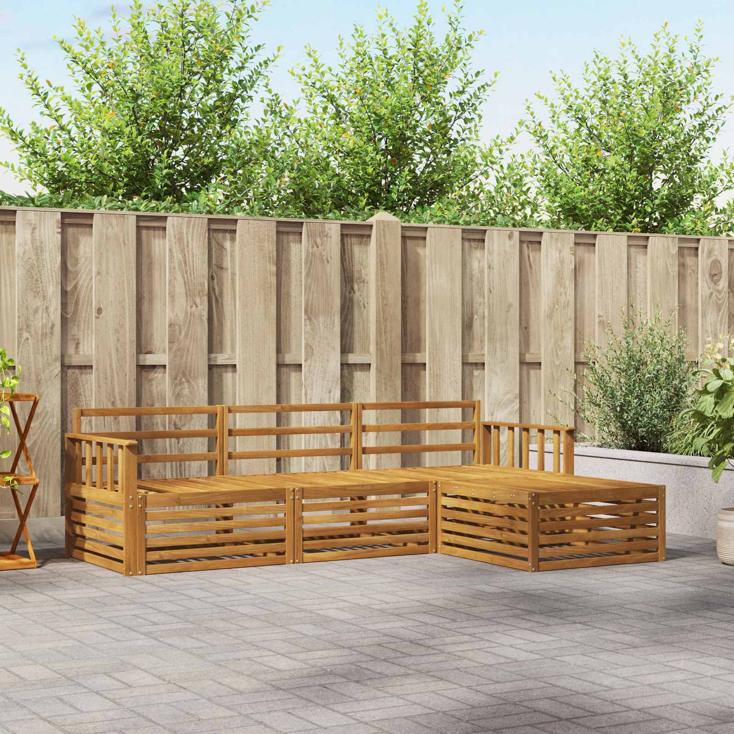 Outdoor-Sofagarnitur Natur 249,5 x 162,5 x 73 cm