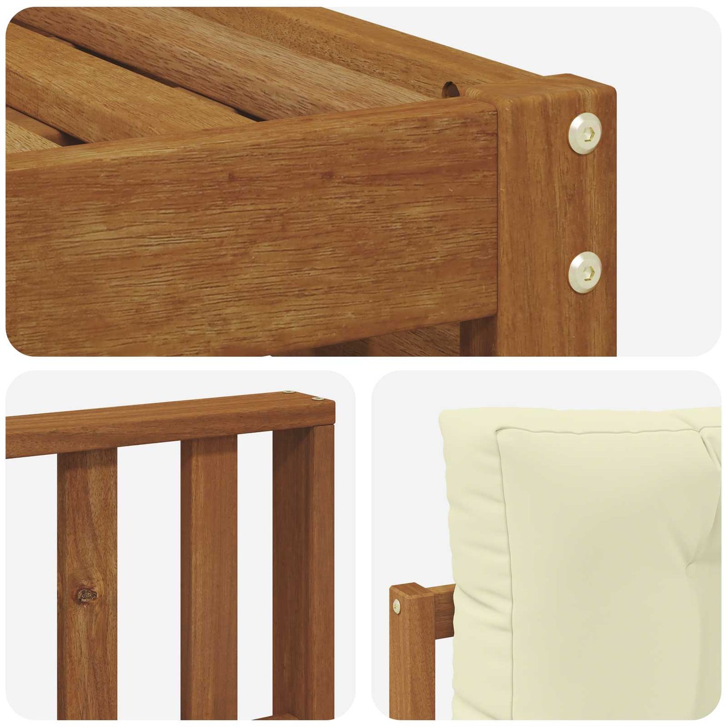 Outdoor-Sofagarnitur Natur und Creme 249,5 x 162,5 x 73 cm