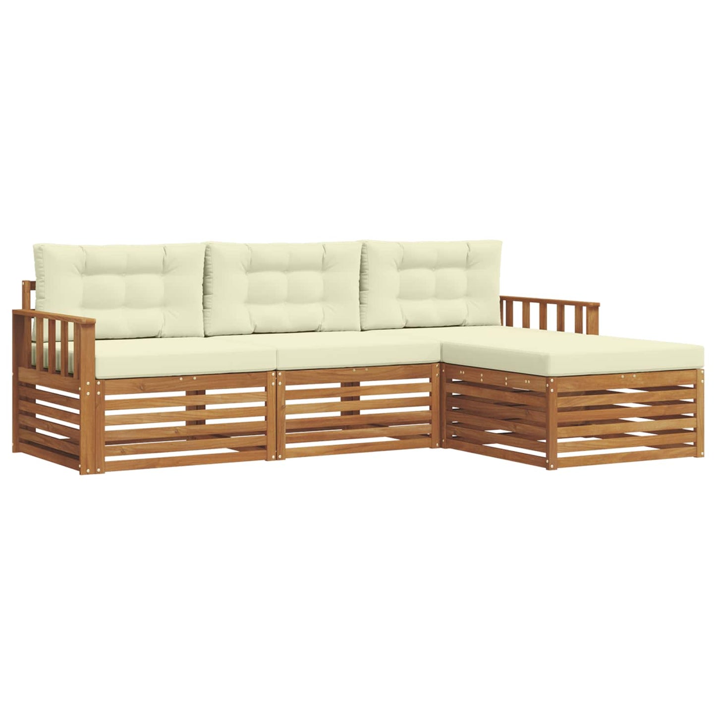 Outdoor-Sofagarnitur Natur und Creme 249,5 x 162,5 x 73 cm