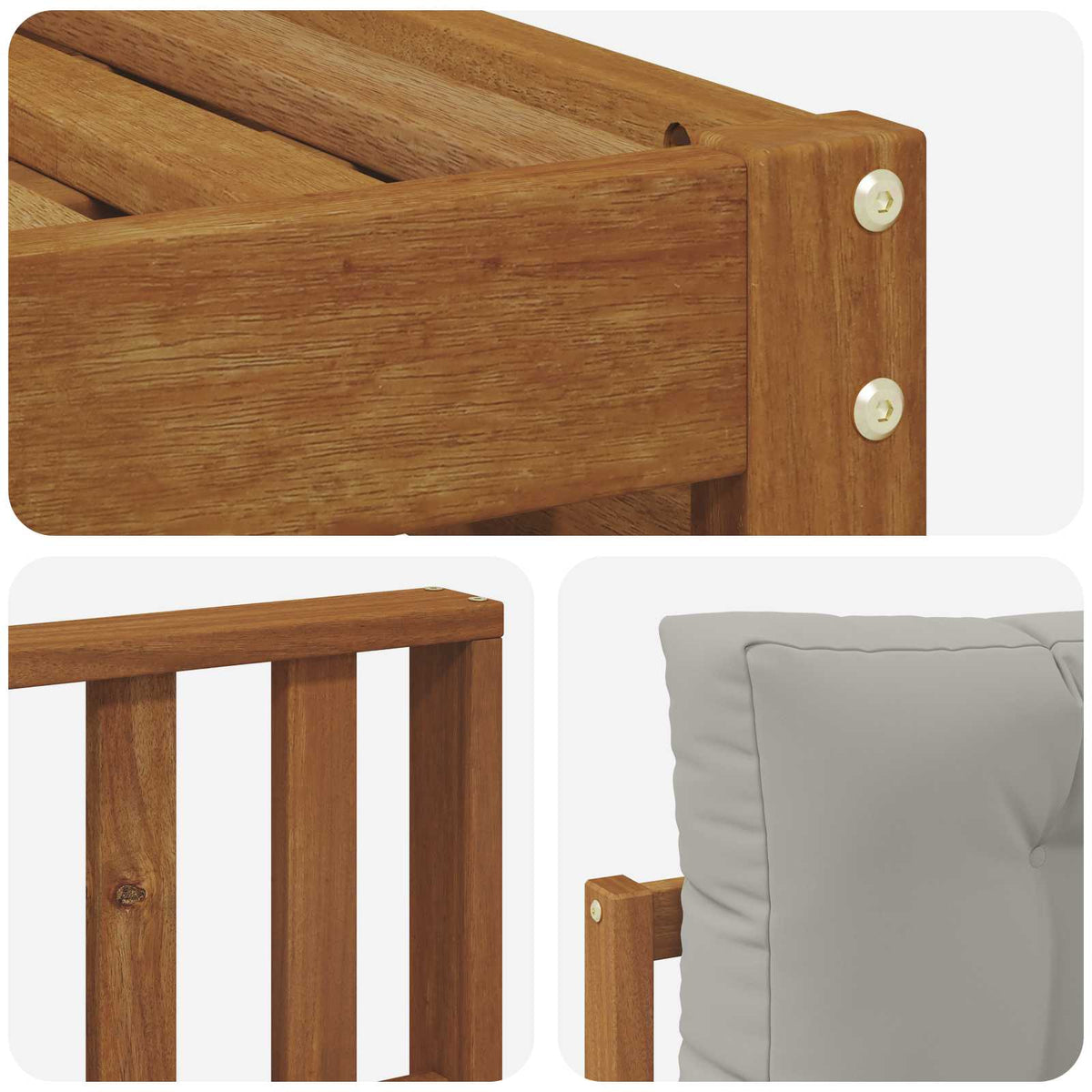 Outdoor-Sofagarnitur 4 stk. Natur und Hellgrau