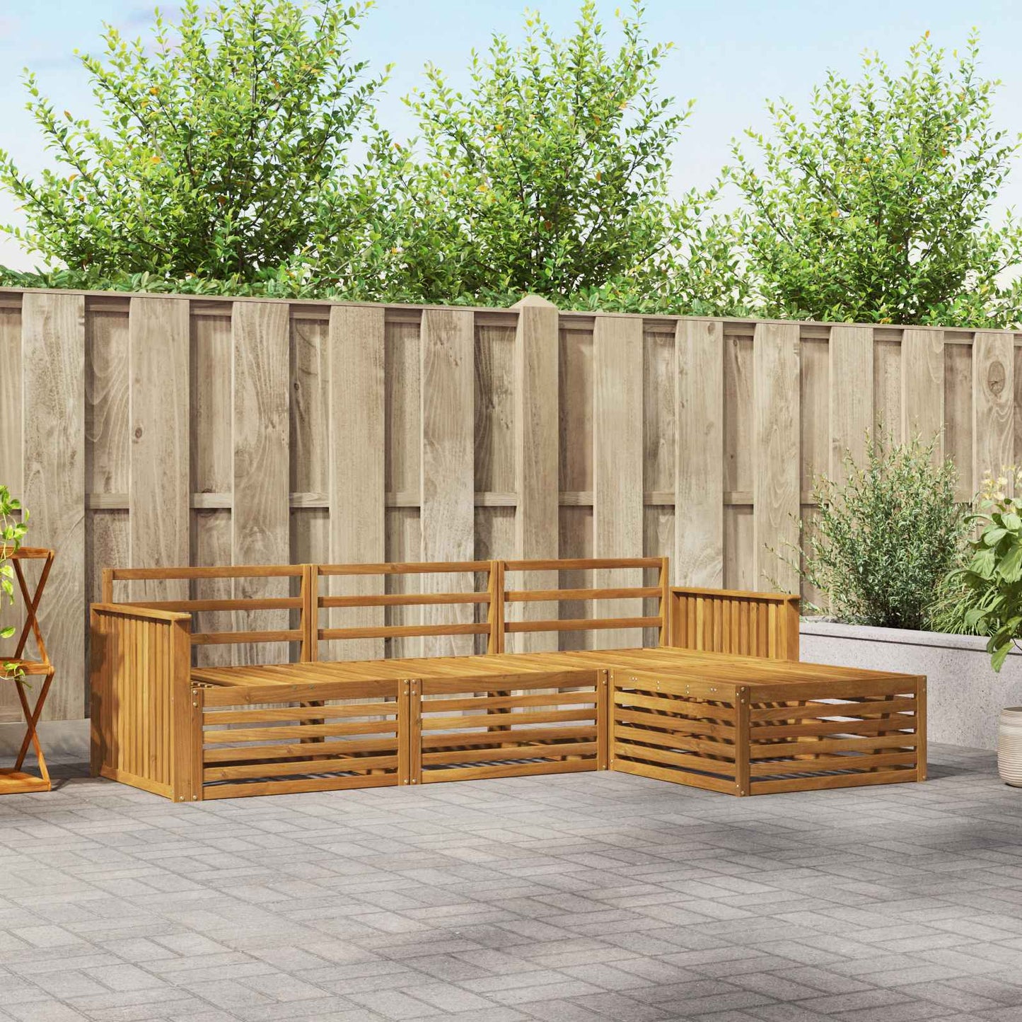 Outdoor-Sofagarnitur Natur 249,5 x 162,5 x 73 cm