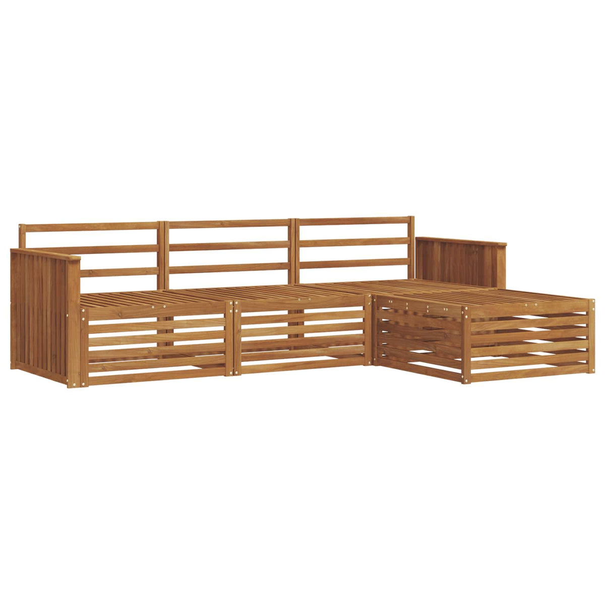 Outdoor-Sofagarnitur 4 Stk. Natur Massivholz Akazie