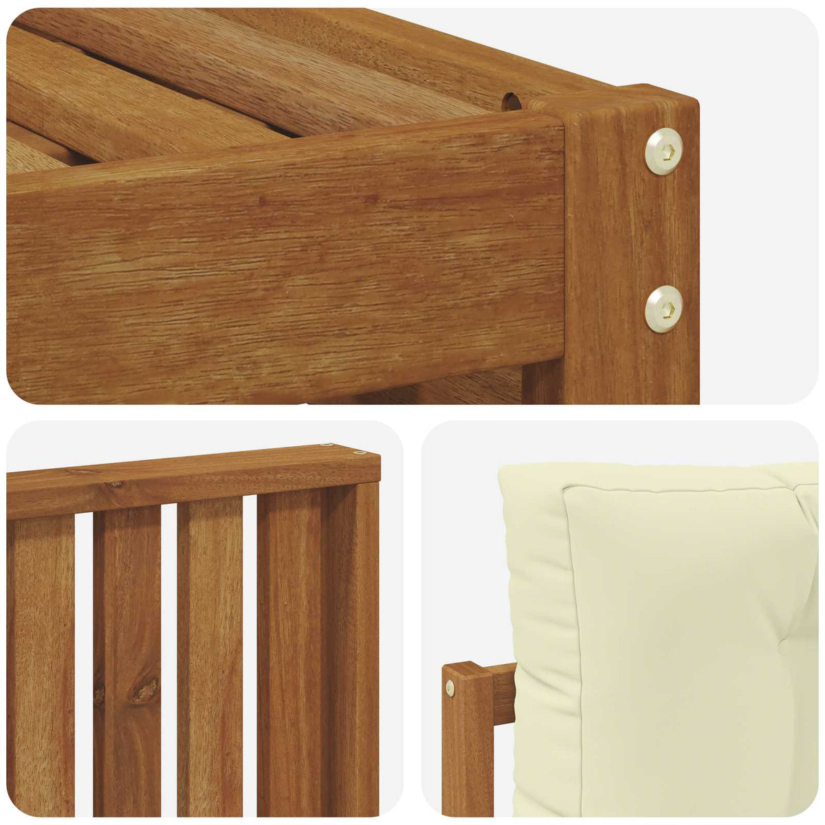 Outdoor-Sofagarnitur 4 Stk. Natur und Creme