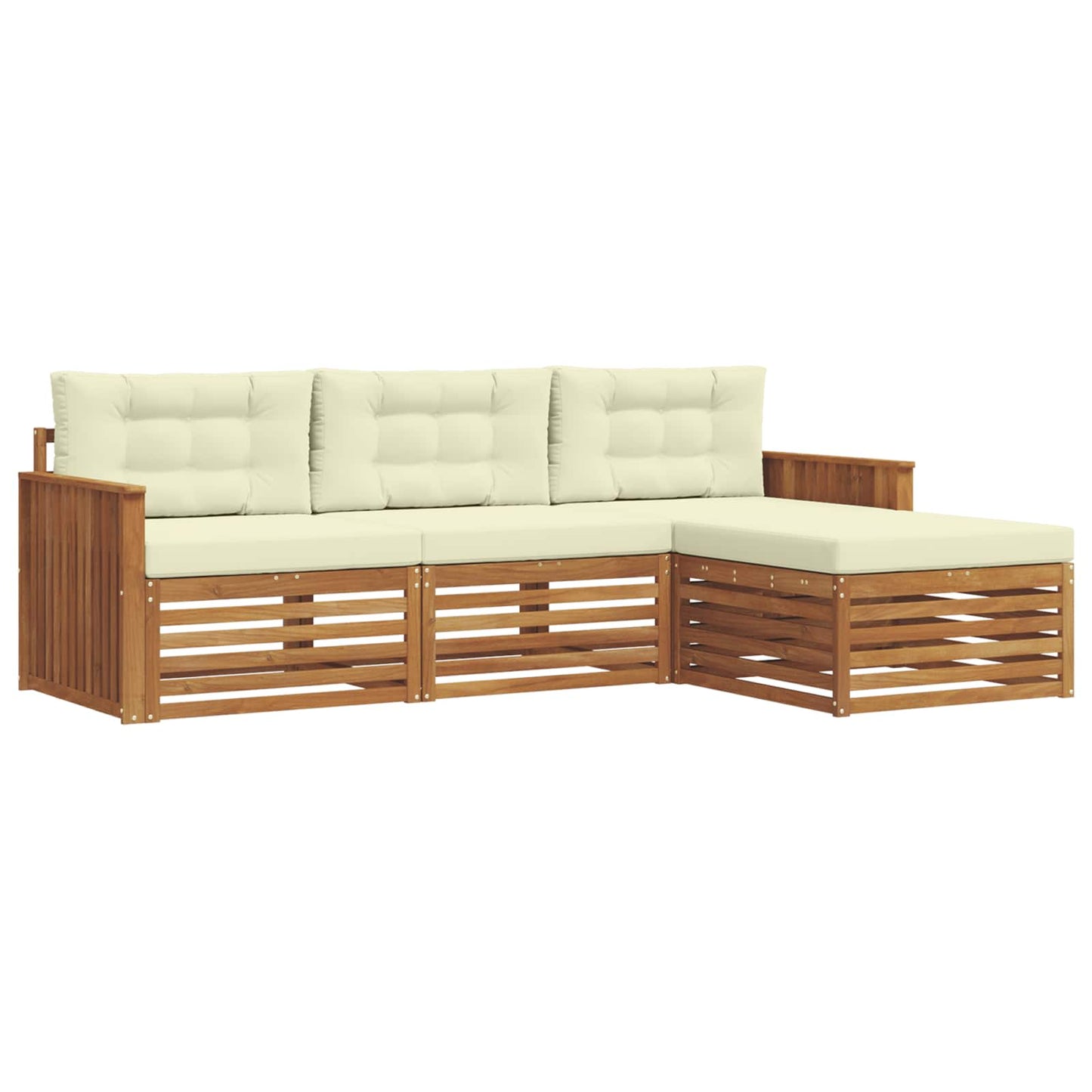 Outdoor-Sofagarnitur Natur und Creme 249,5 x 162,5 x 73 cm