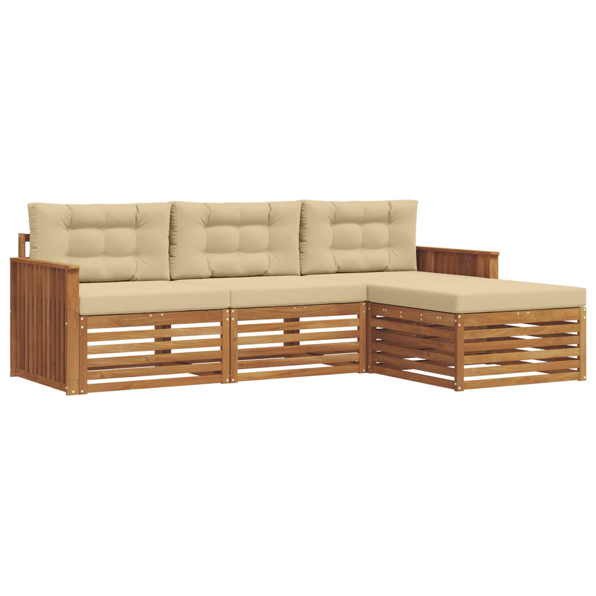 Outdoor-Sofagarnitur 4 Stk. Natur und Beige