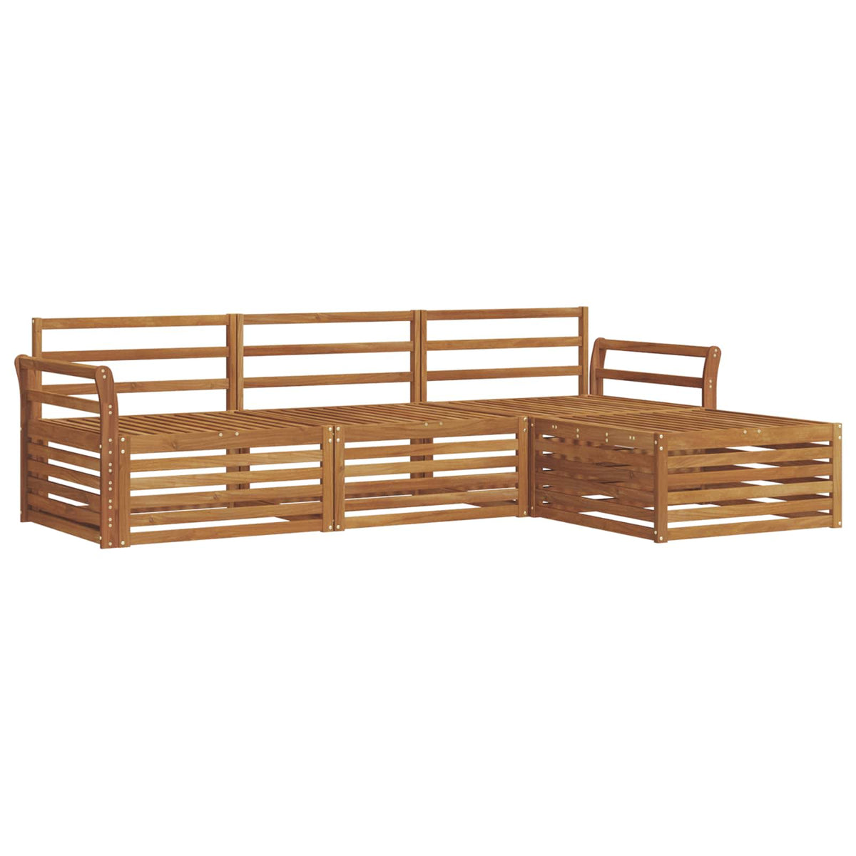 Outdoor-Sofagarnitur 4 Stk. Natur Massivholz Akazie