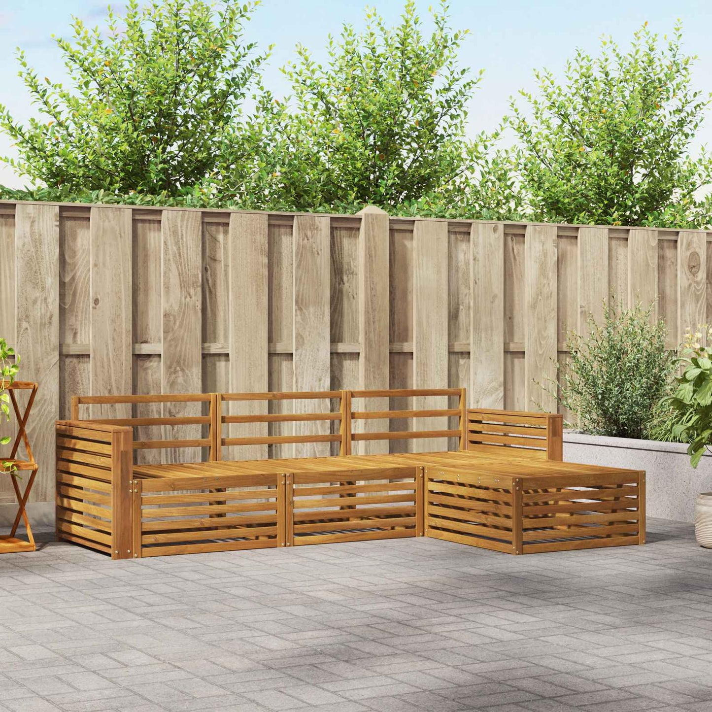 Outdoor-Sofagarnitur Natur 257,5 x 162,5 x 73 cm