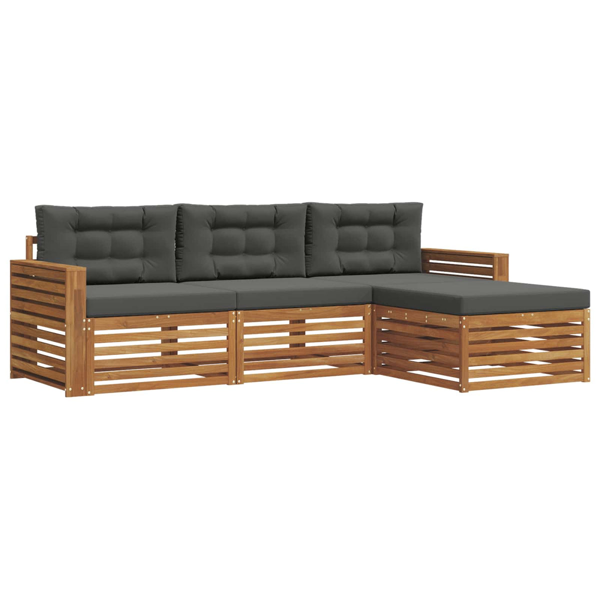 Outdoor-Sofagarnitur 4 Stk. Natur und Anthrazit