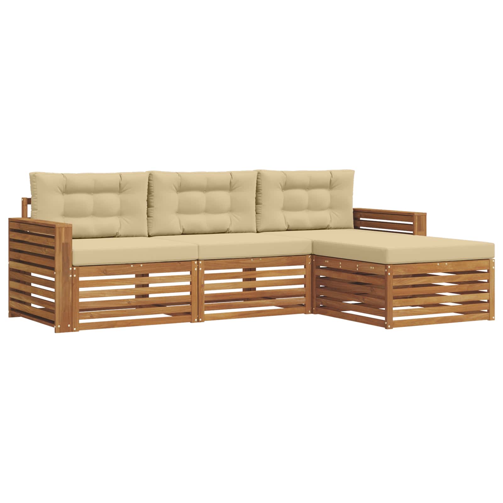Outdoor-Sofagarnitur Natur und Beige 257,5 x 162,5 x 73 cm