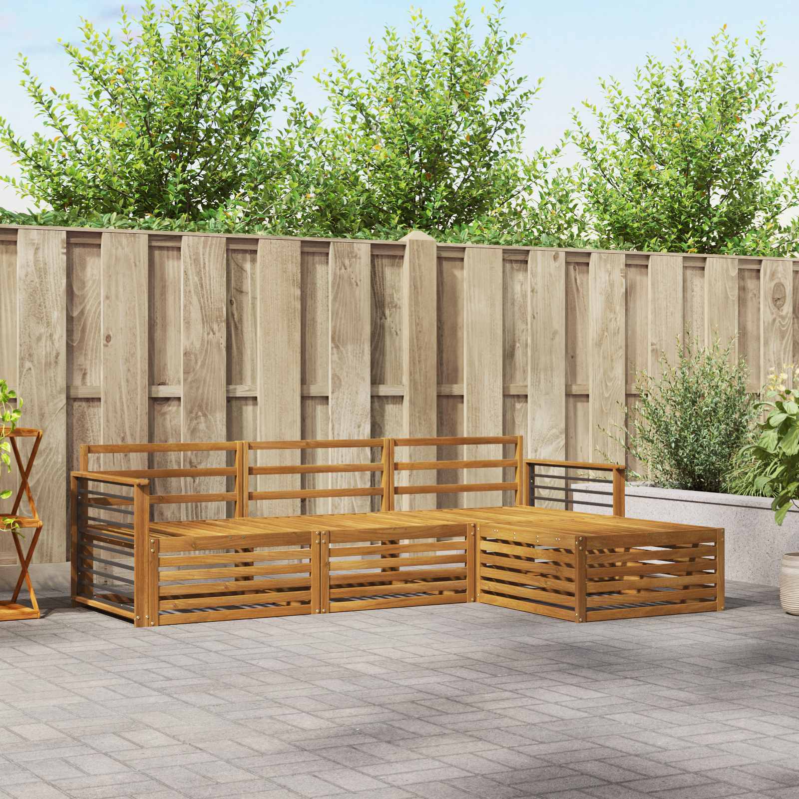Outdoor-Sofagarnitur Natur 249,5 x 162,5 x 73 cm