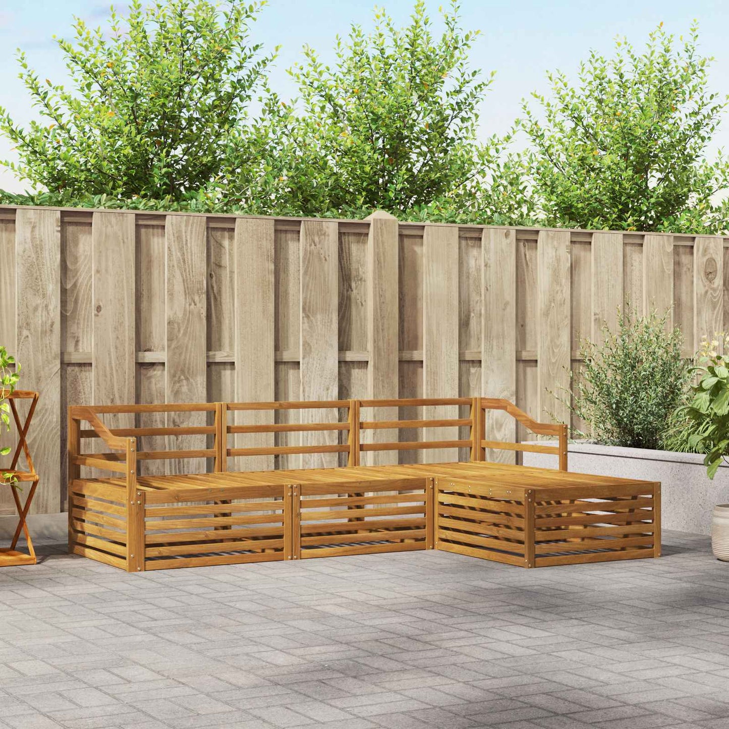 Outdoor-Sofagarnitur Natur 245,5 x 162,5 x 73 cm