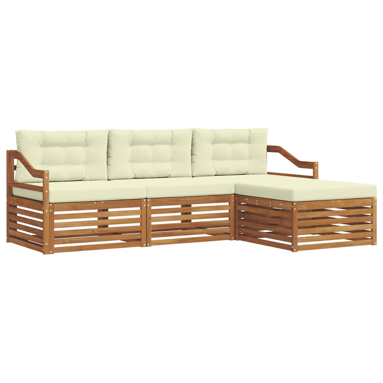 Outdoor-Sofagarnitur Natur und Creme 245,5 x 162,5 x 73 cm