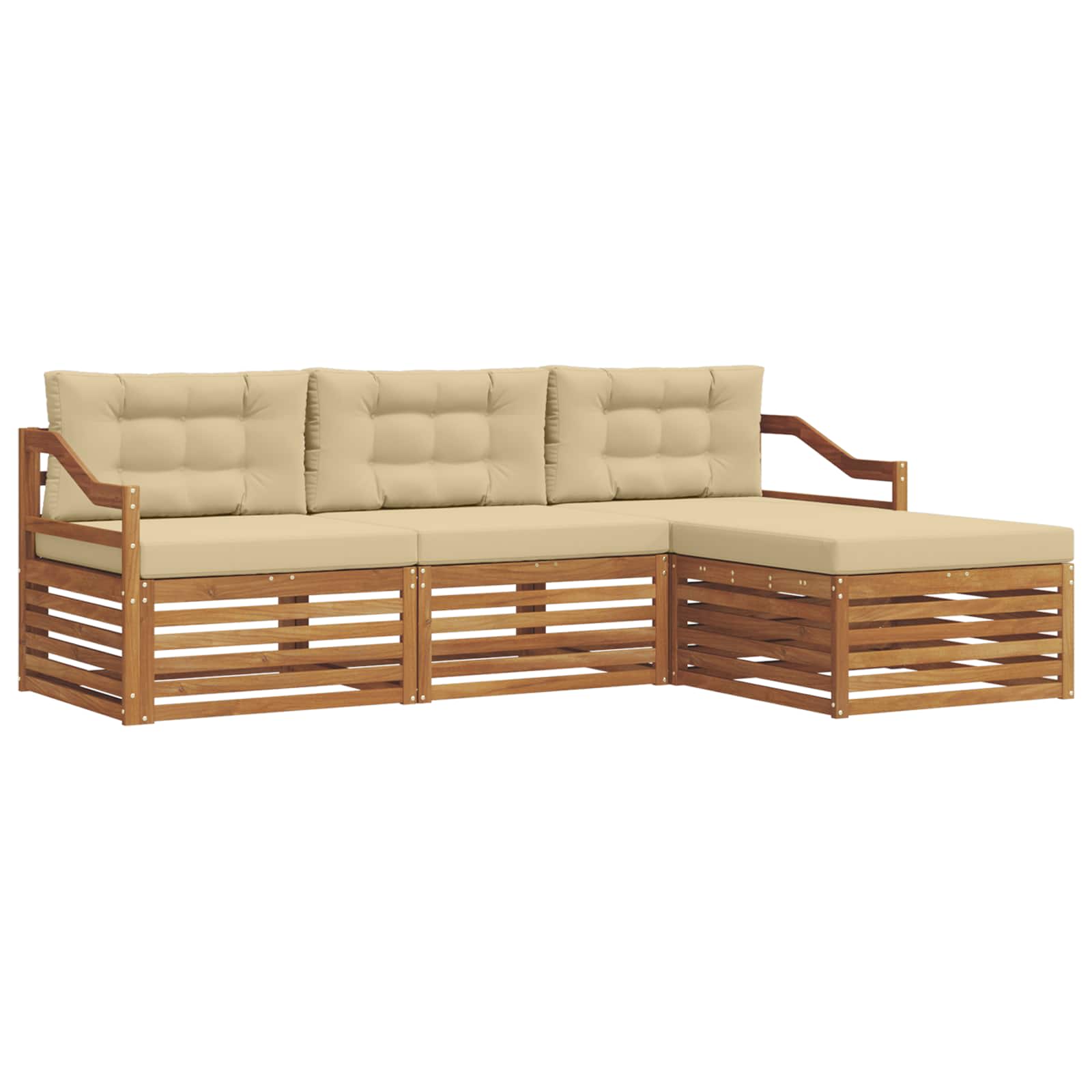 Outdoor-Sofagarnitur Natur und Beige 245,5 x 162,5 x 73 cm