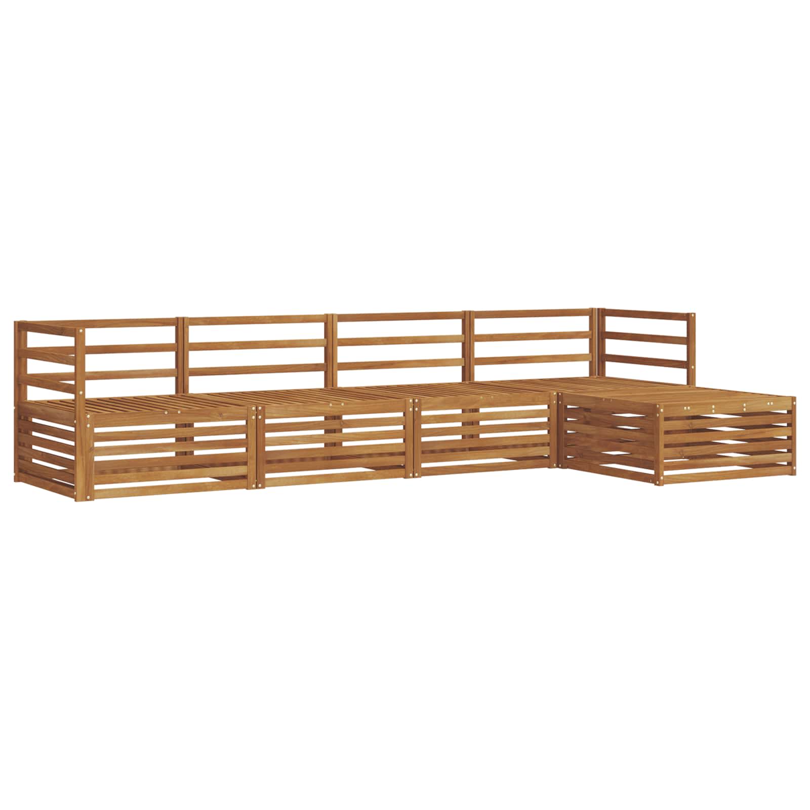 Outdoor-Sofagarnitur 5 pcs Natur Massivholz Akazie
