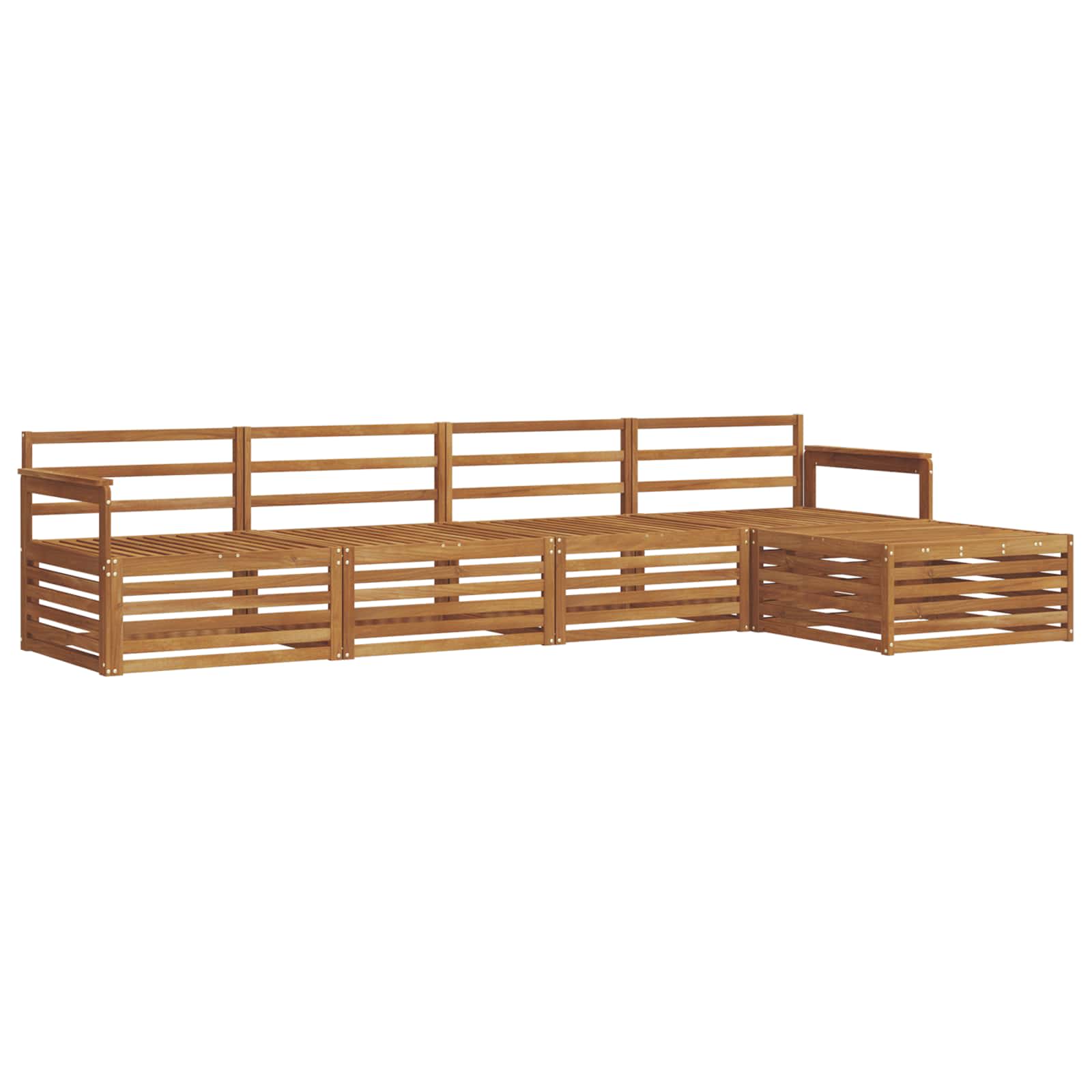 Outdoor-Sofagarnitur 5 pcs Natur