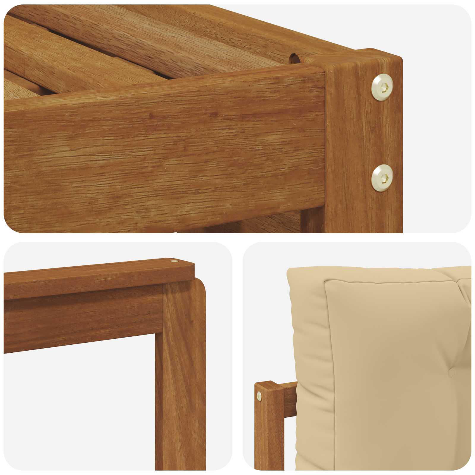 Outdoor-Sofagarnitur mit Kissen 5 pcs Natur und Beige