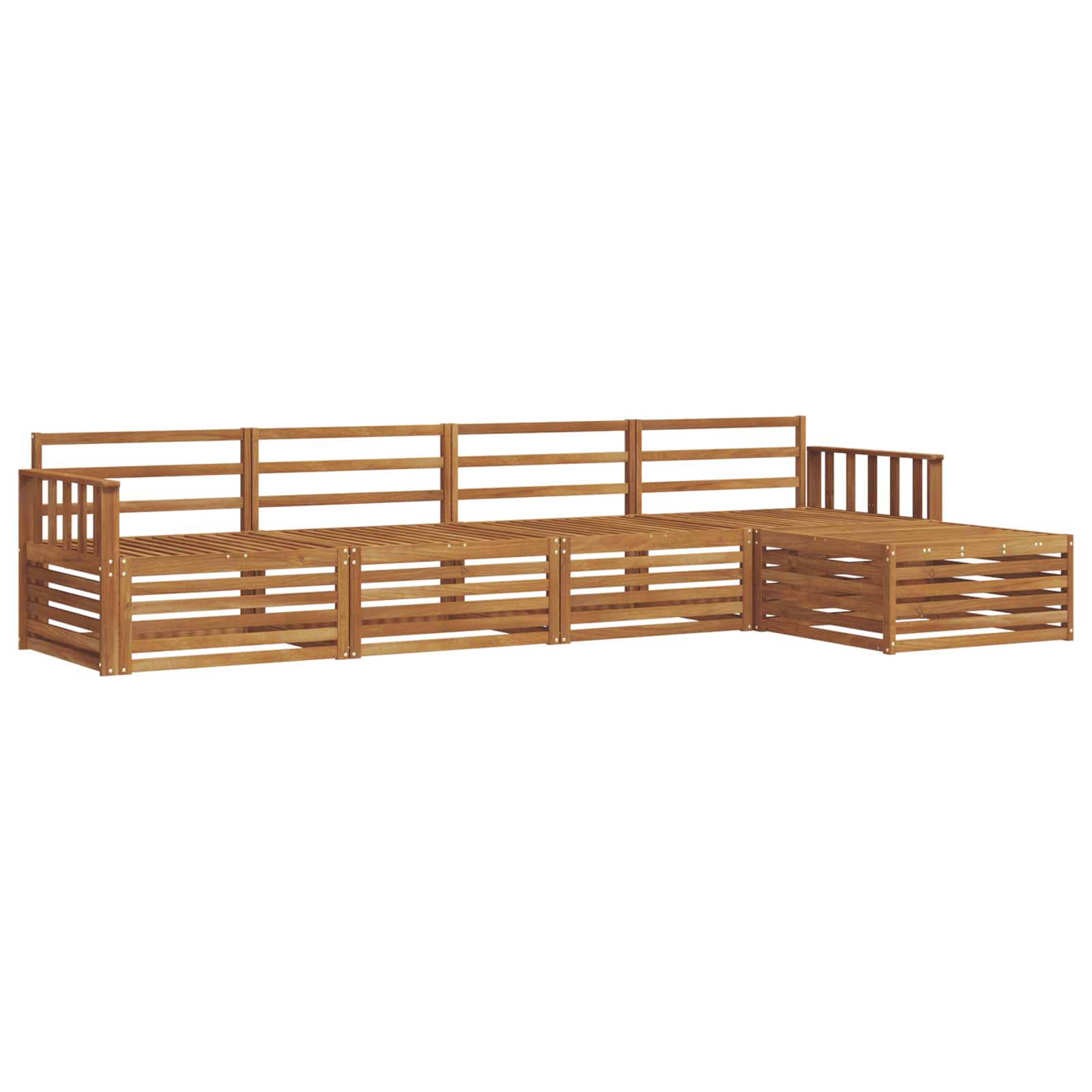Outdoor-Sofagarnitur 5 pcs Natur Massivholz Akazie