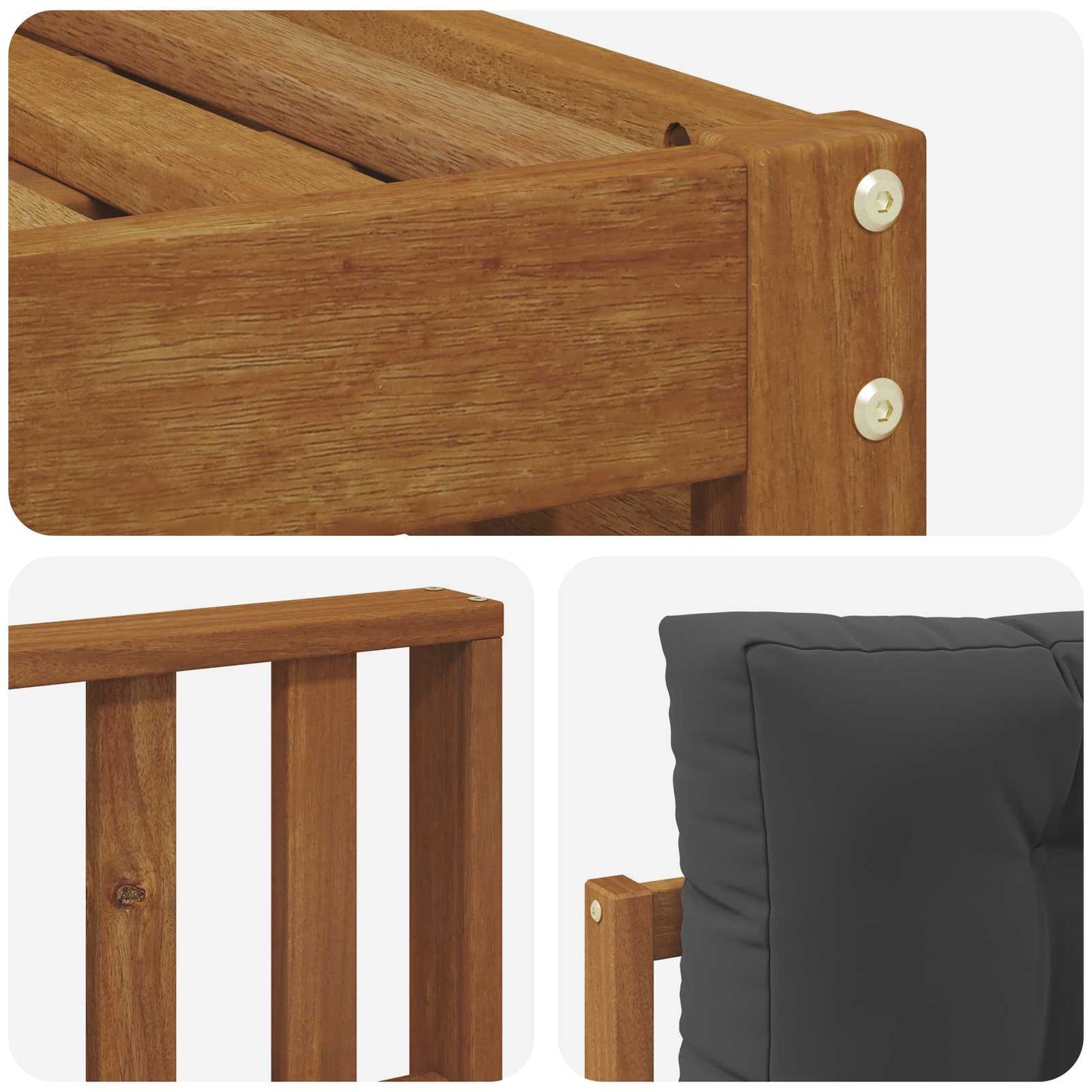 Outdoor-Sofagarnitur 5 stk. Natur und Anthrazit