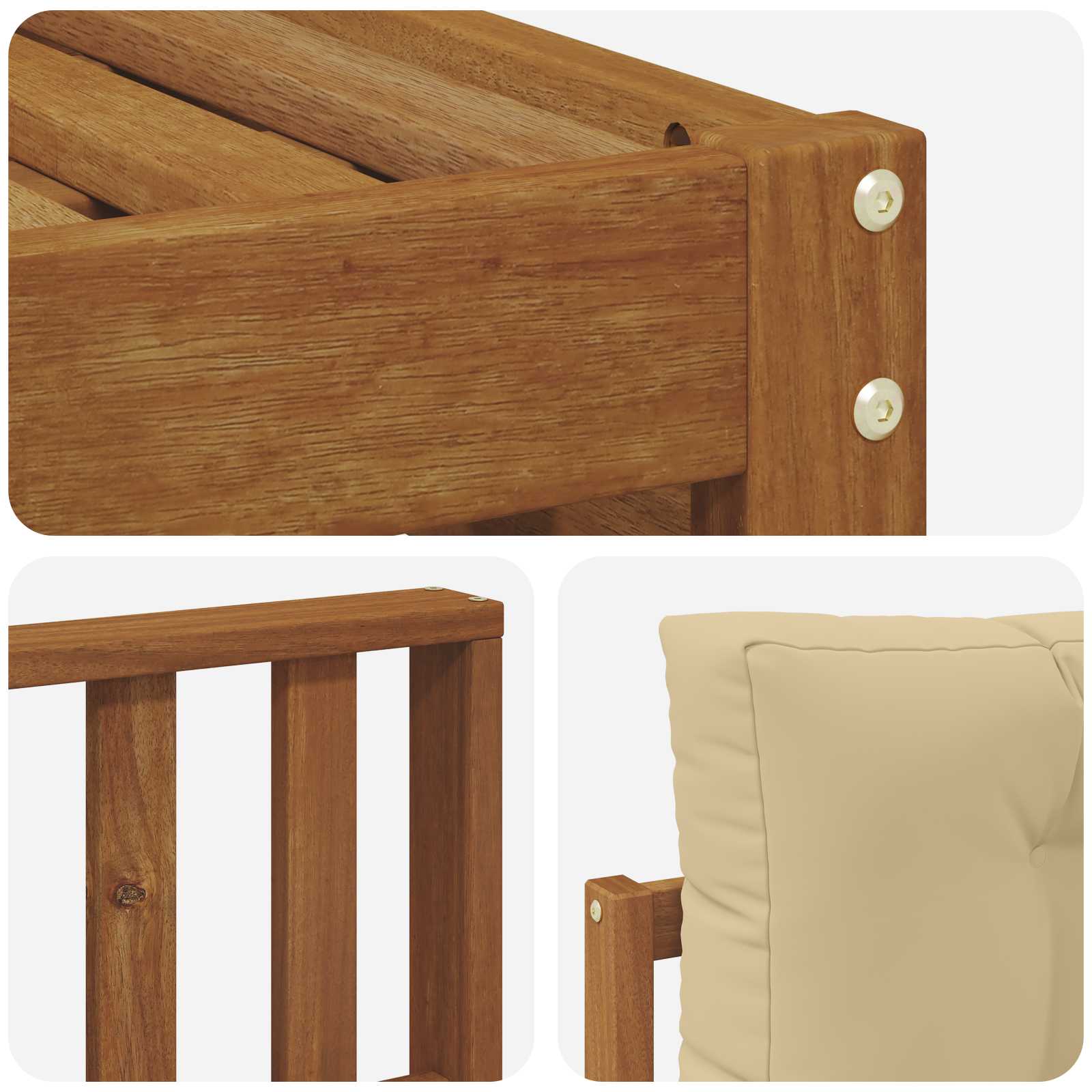 Outdoor-Sofagarnitur mit Kissen 5 pcs Natur und Beige