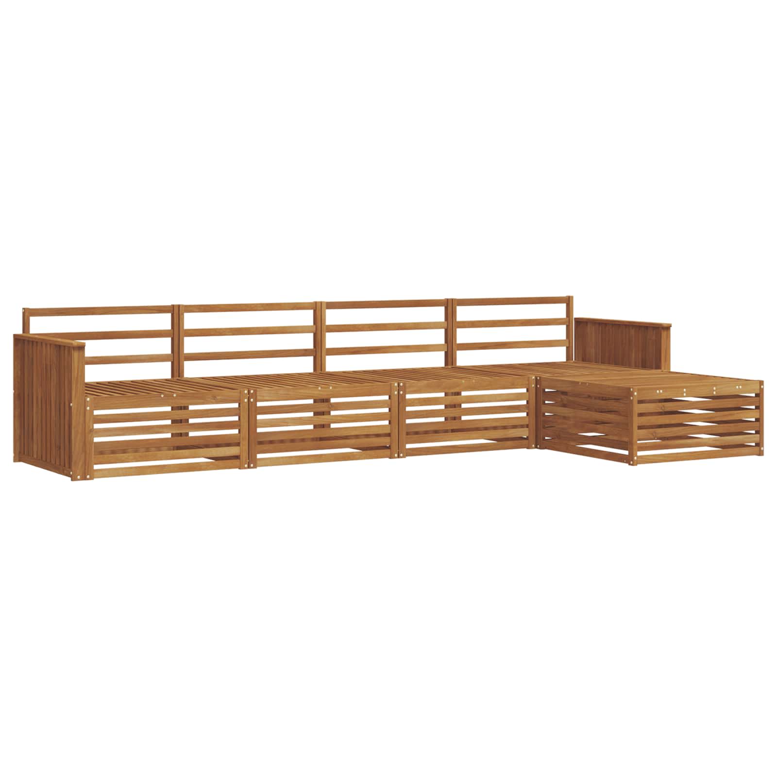 Outdoor-Sofagarnitur 5 pcs Natur Massivholz Akazie