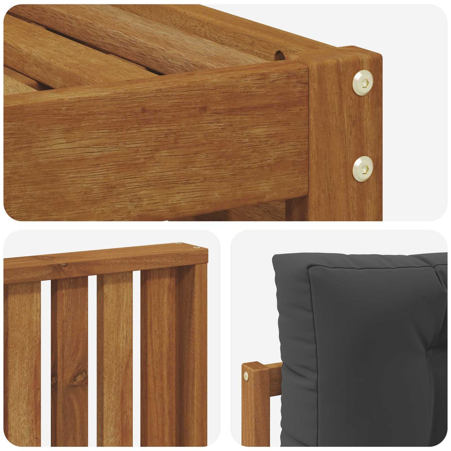 Outdoor-Sofagarnitur 5 stk. Natur und Anthrazit