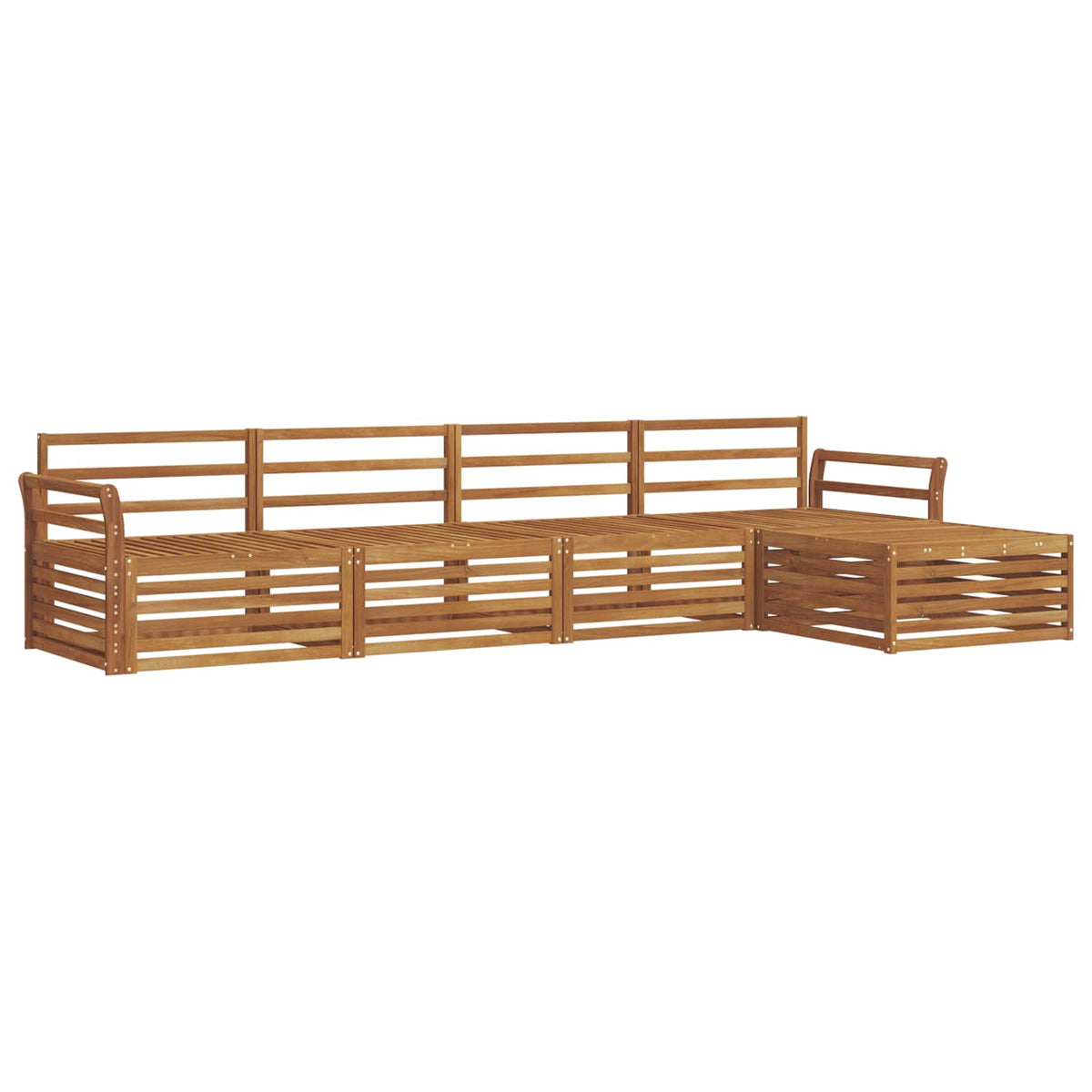 Outdoor-Sofagarnitur 5 stk. Natur Massivholz Akazie
