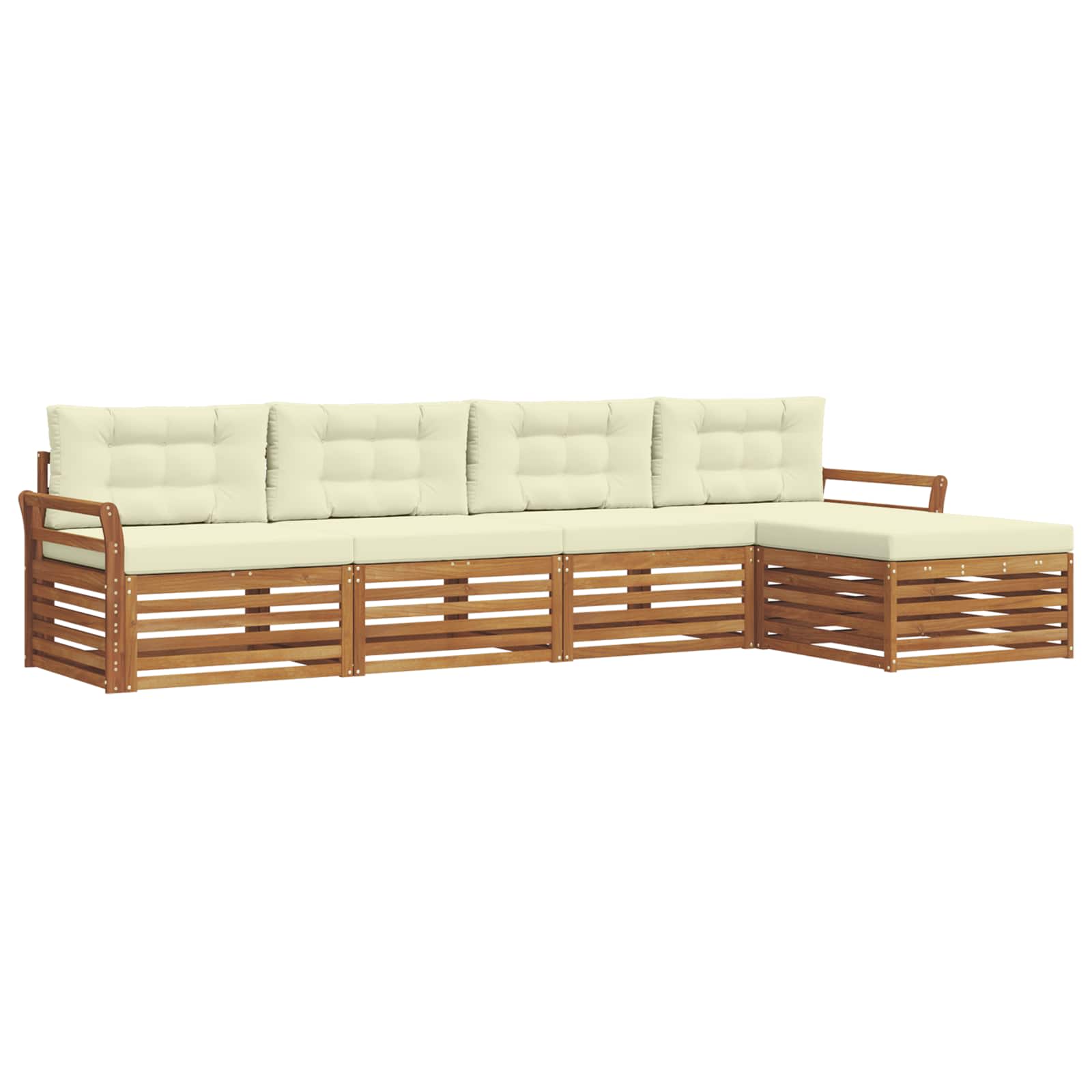 Outdoor-Sofagarnitur 5 stk. Natur und Creme