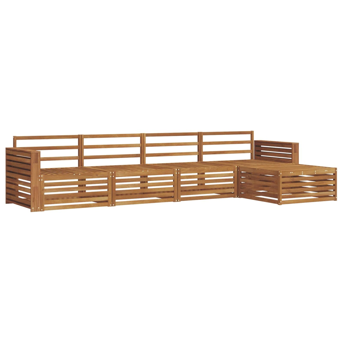 Outdoor-Sofagarnitur 5 stk. Natur Massivholz Akazie