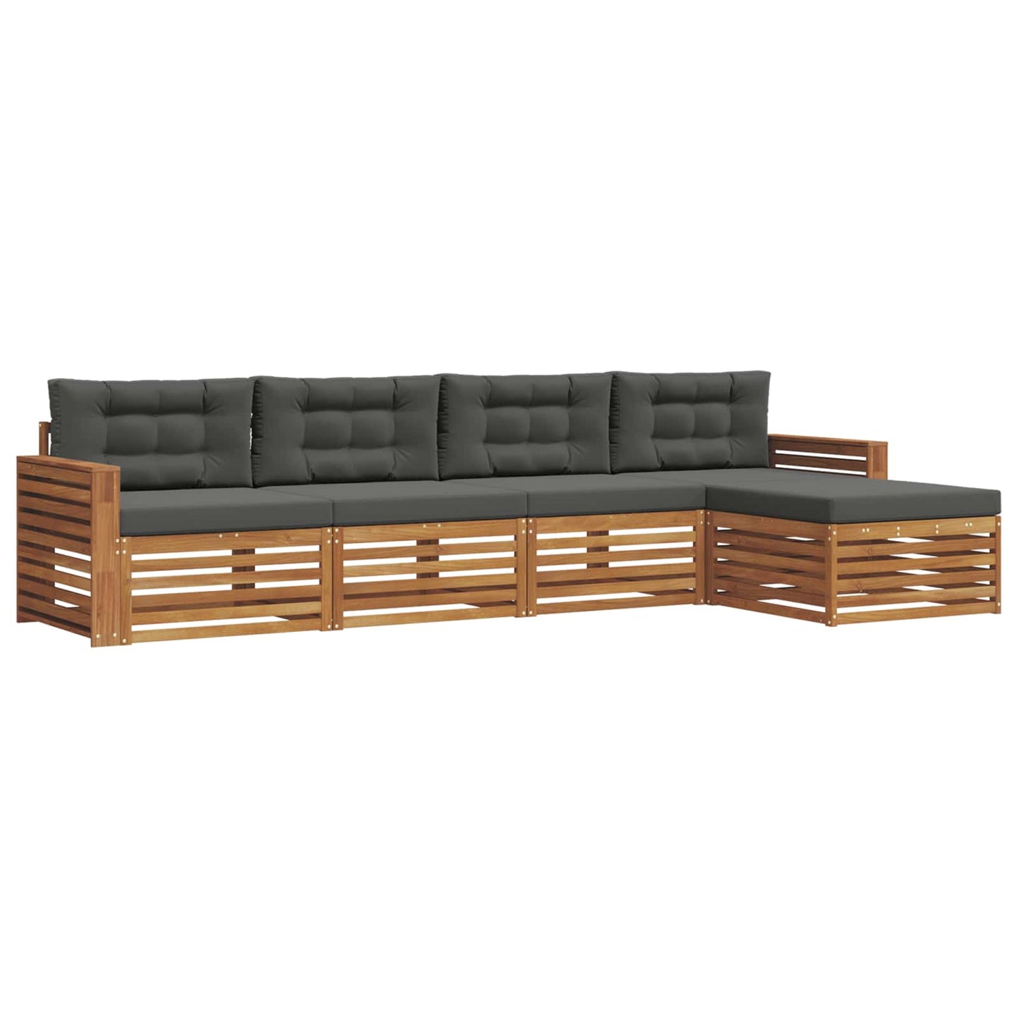 Outdoor-Sofagarnitur 5 stk. Natur und Anthrazit