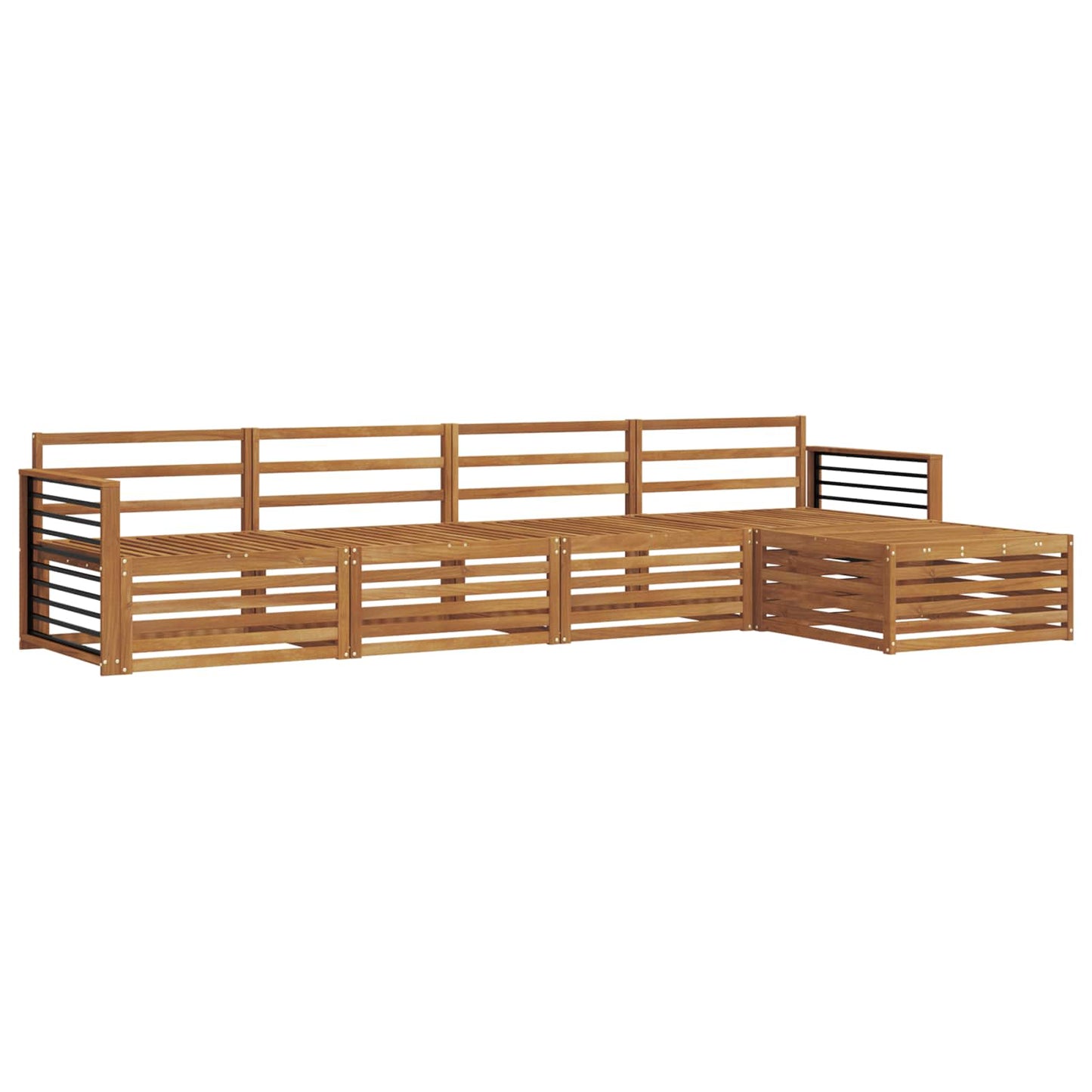Outdoor-Sofagarnitur 5 pcs Natur Massivholz Akazie