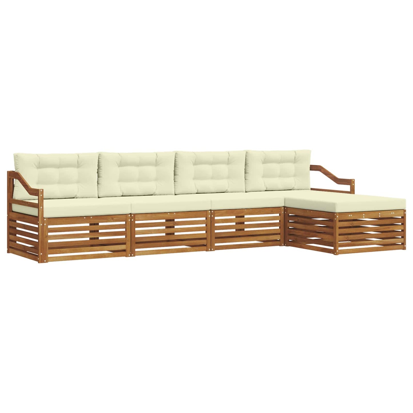 Outdoor-Sofagarnitur 5 stk. Natur und Creme