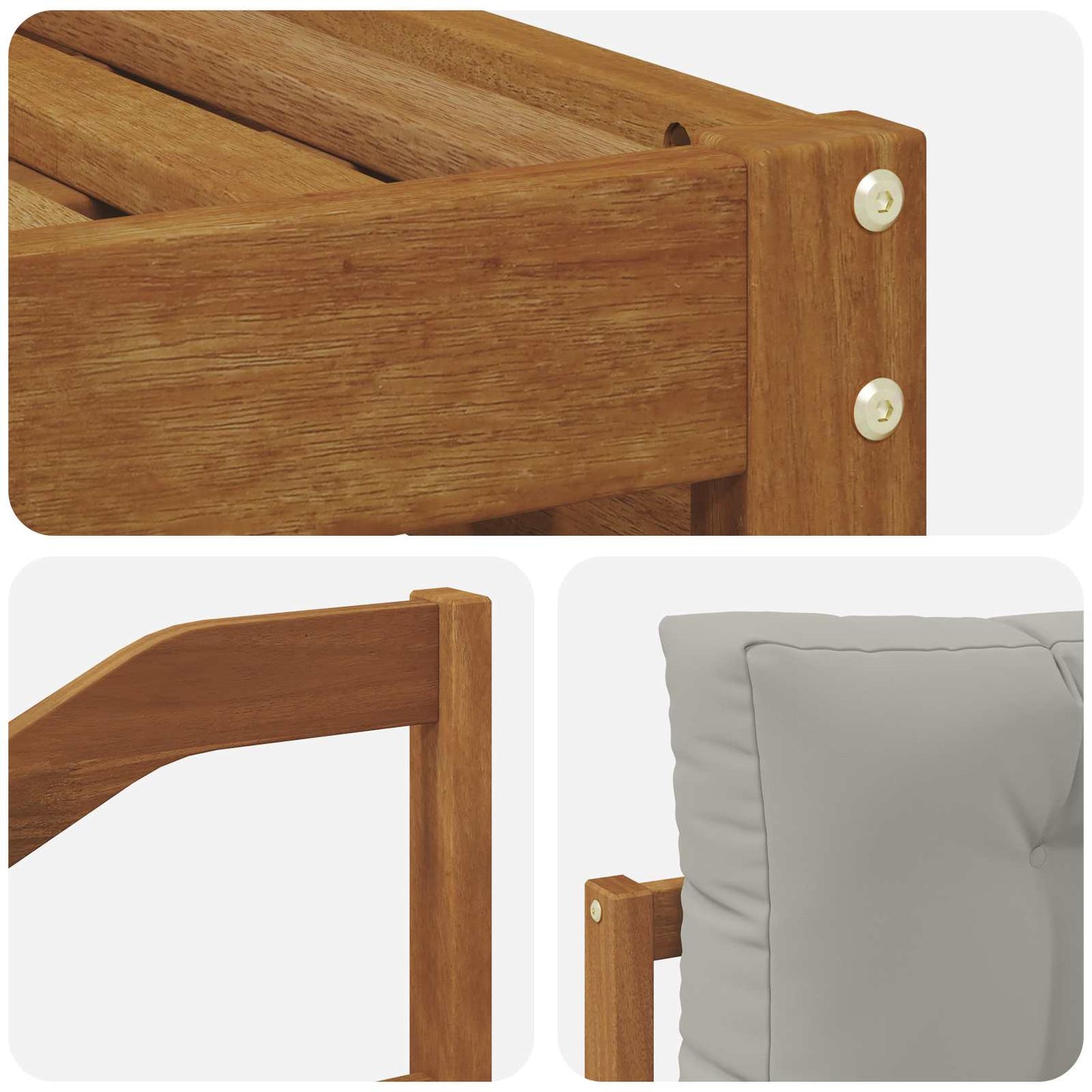 Outdoor-Sofagarnitur mit Kissen 5 pcs Natürlich und Hellgrau