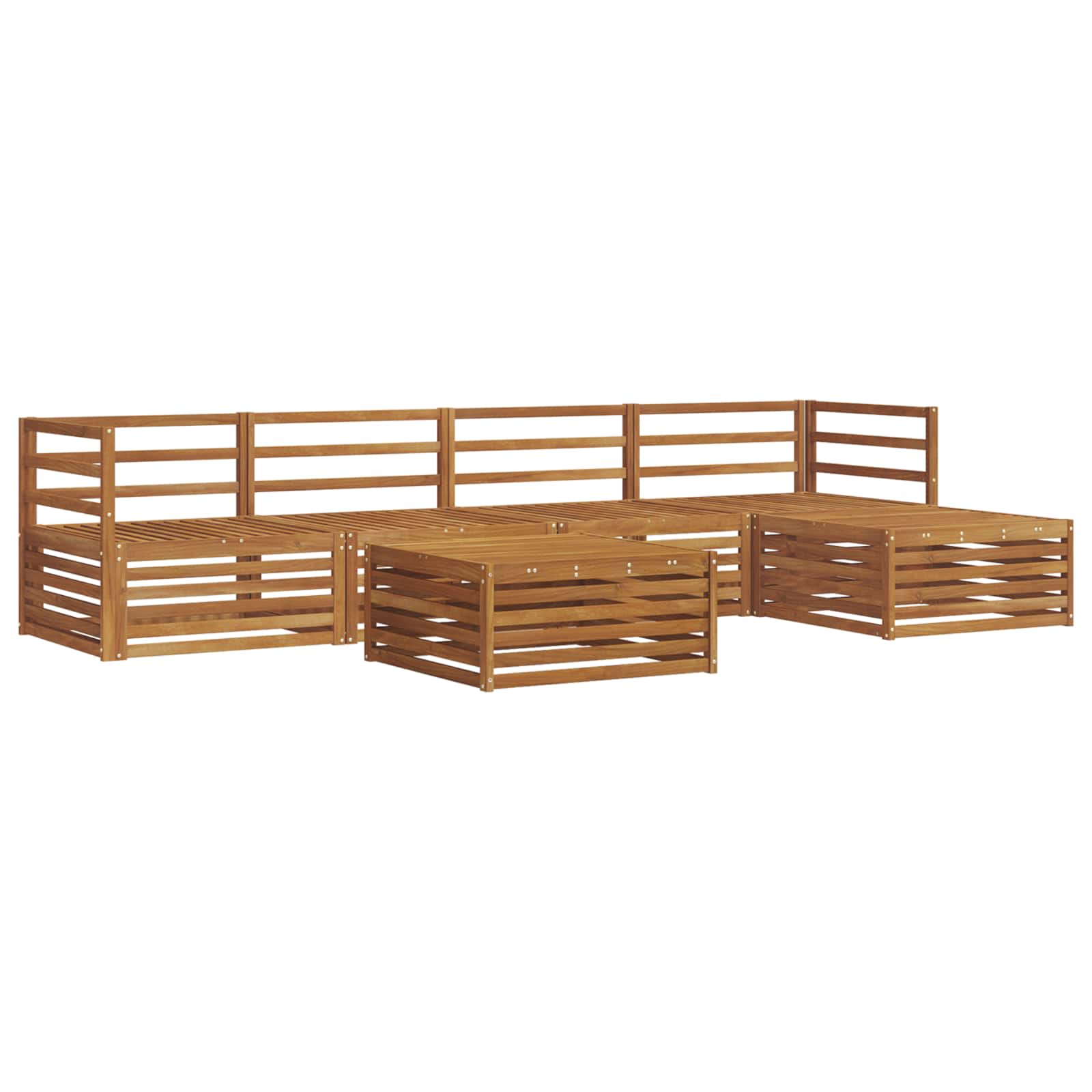Outdoor-Sofagarnitur 6 pcs Natur Massivholz Akazie