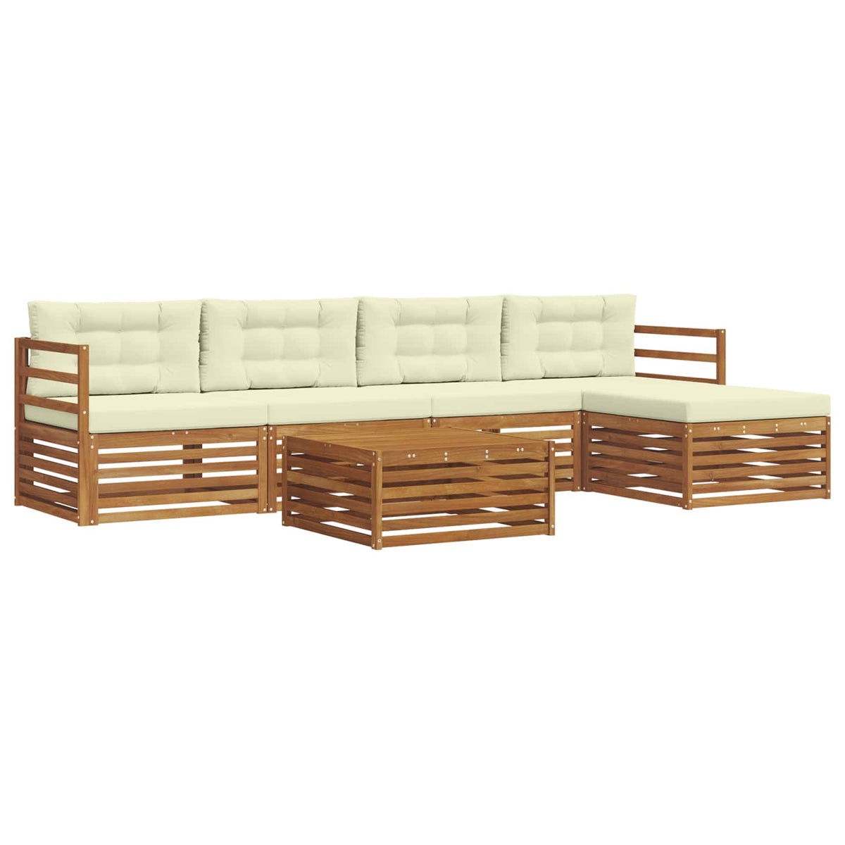 Outdoor-Sofagarnitur 6 stk. Natur und Creme