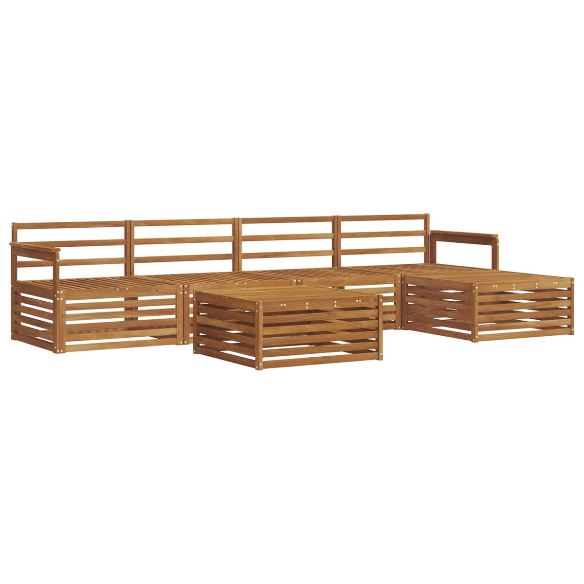 Outdoor-Sofagarnitur 6 stk. Natur Massivholz Akazie