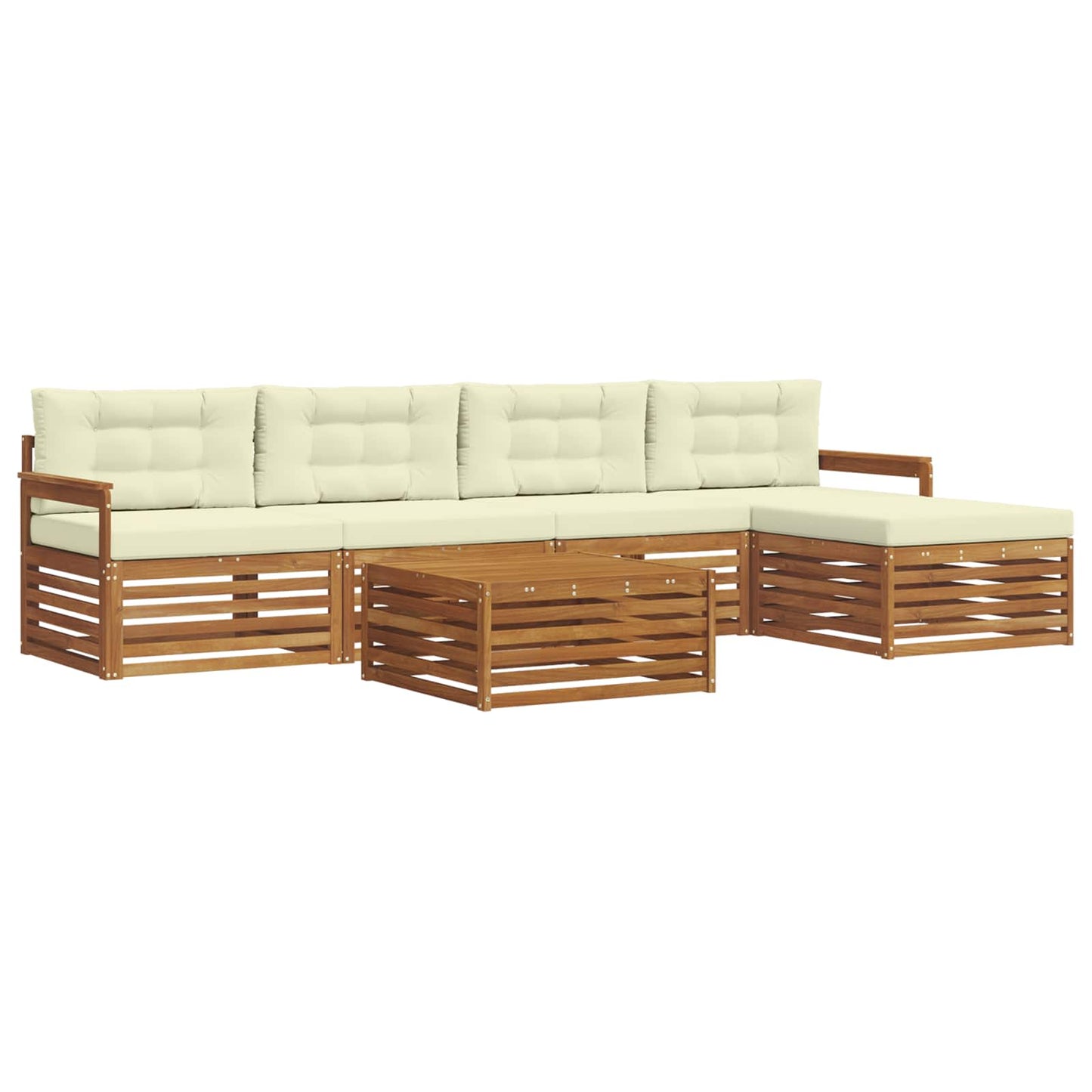 Outdoor-Sofagarnitur 6 stk. Natur und Creme