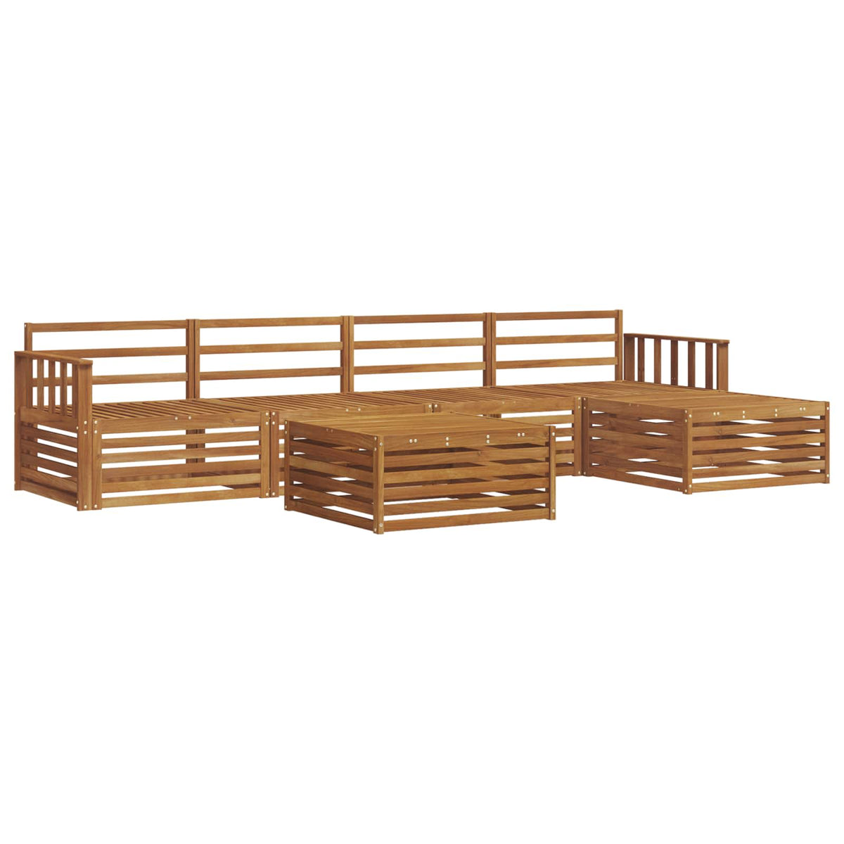 Outdoor-Sofagarnitur 6 stk. Natur Massivholz Akazie